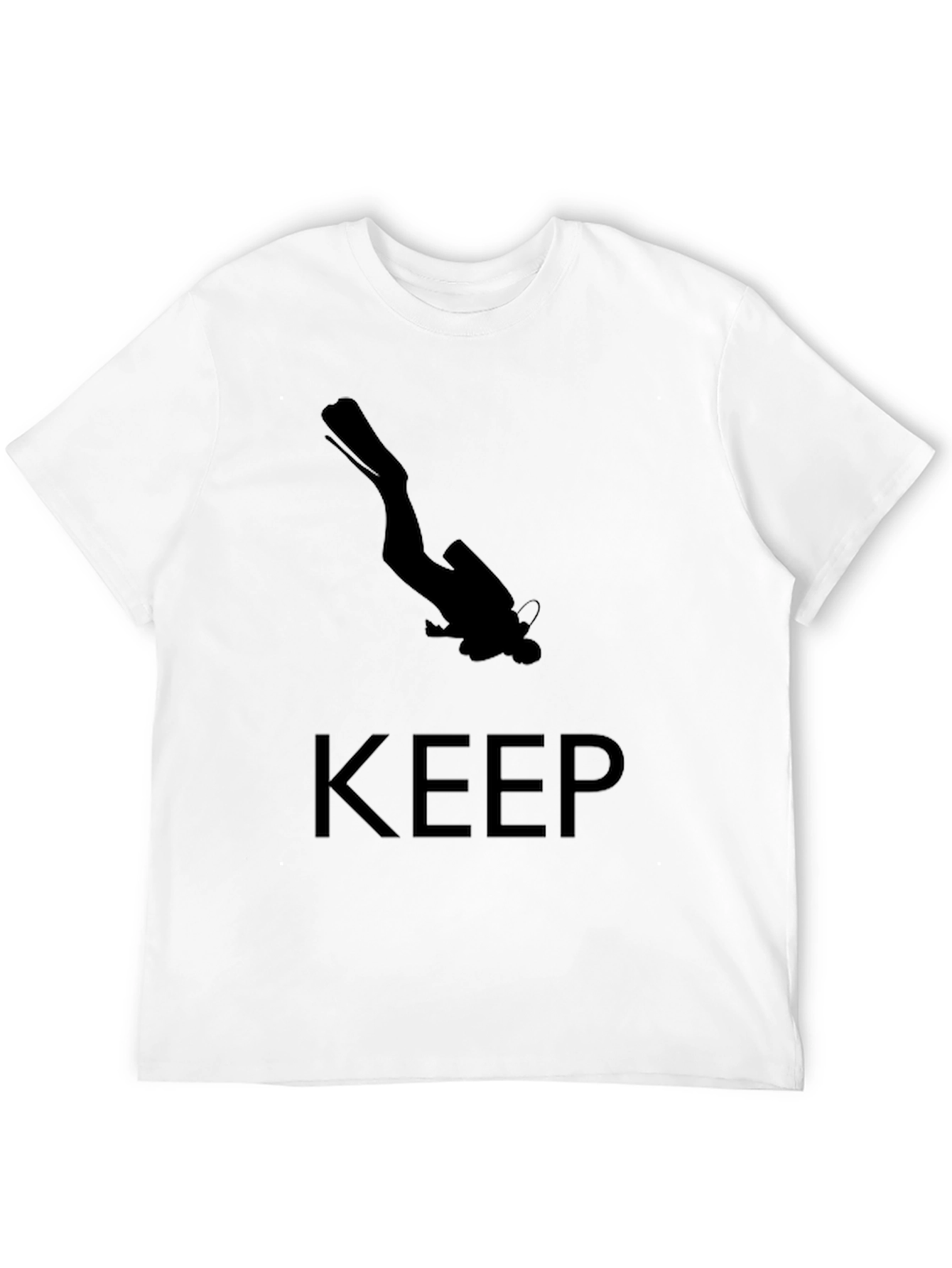 Keep Diving T-Shirt - Black Scuba Diver Design