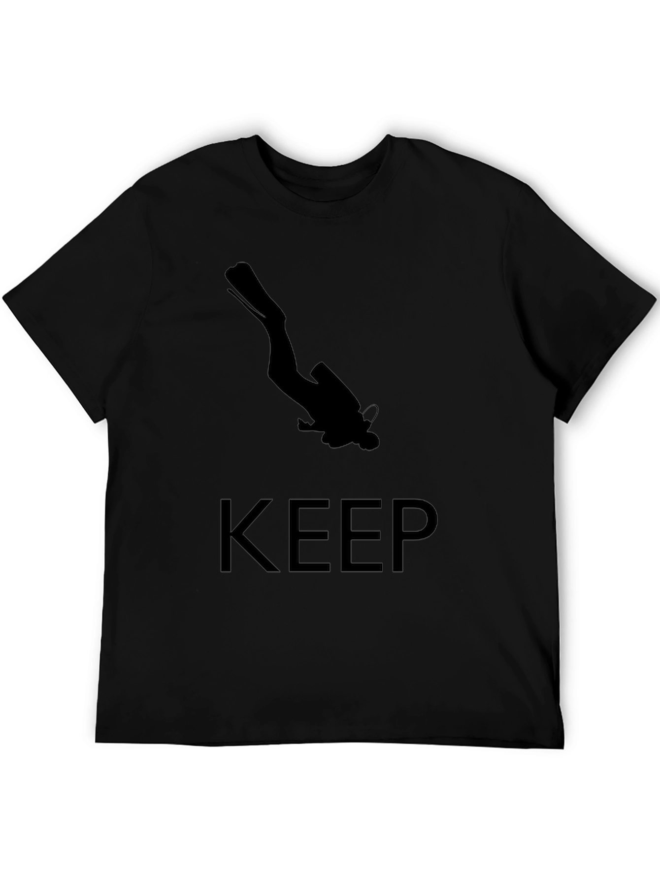 Keep Diving T-Shirt - Black Scuba Diver Design