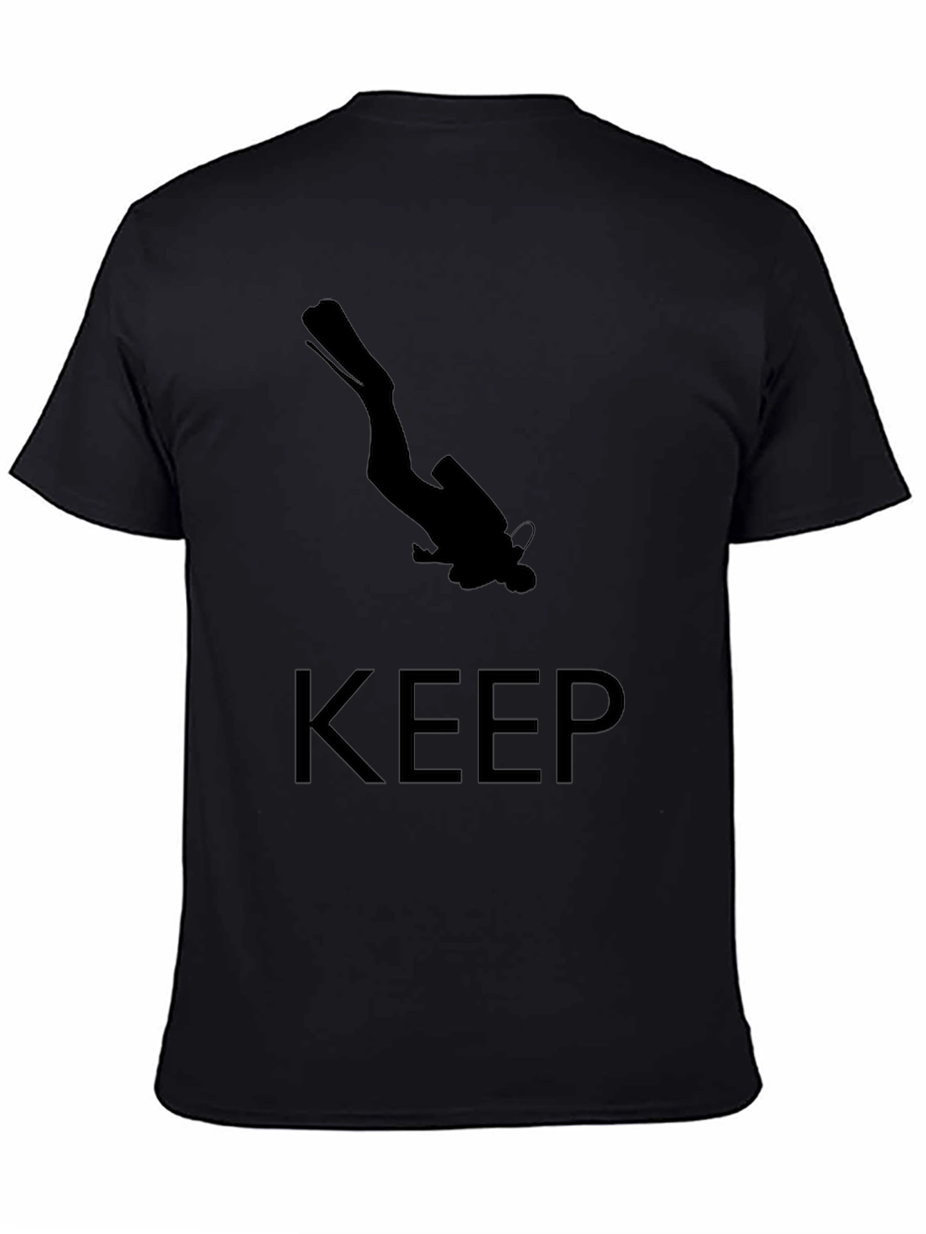 Keep Diving T-Shirt - Black Scuba Diver Design
