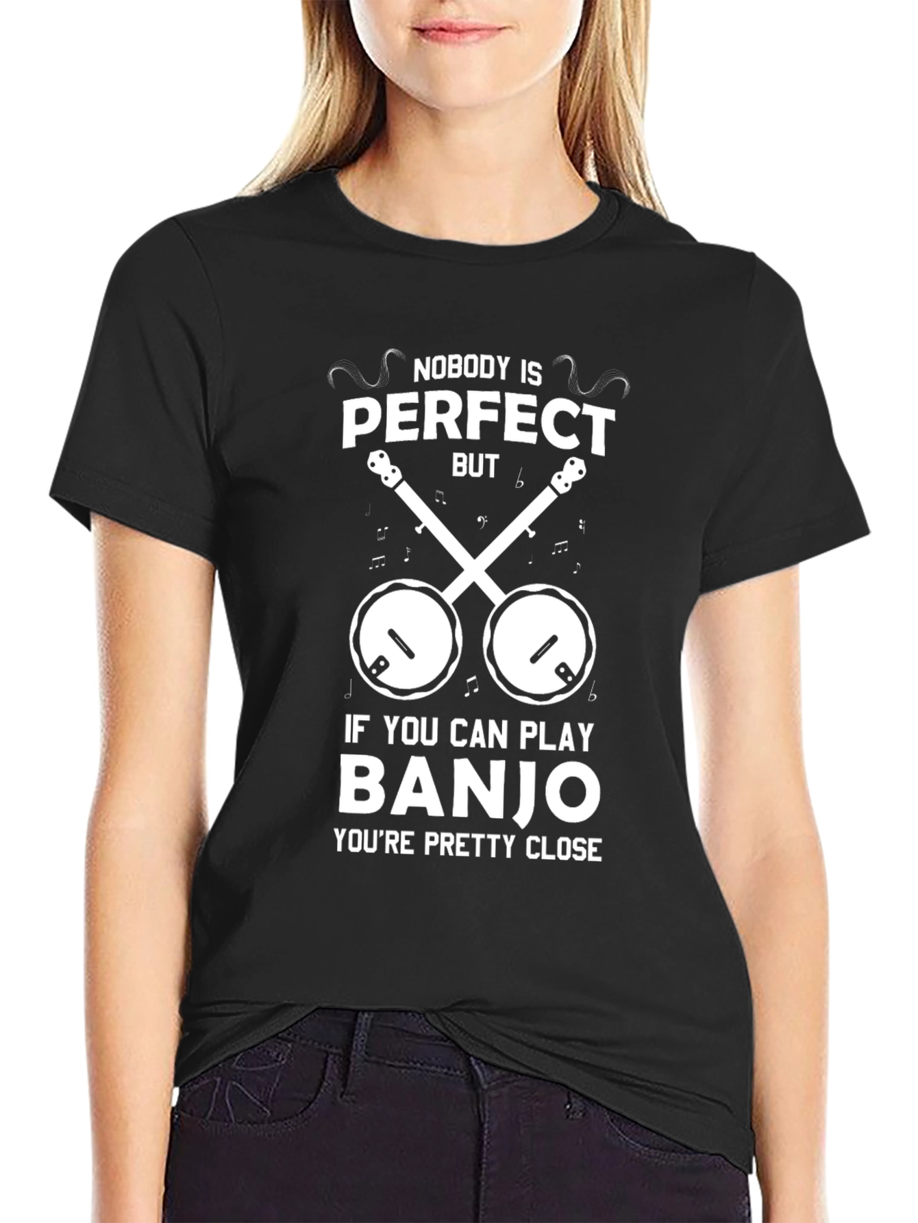 Funny Banjo Player T-Shirt - Nobody is Perfect