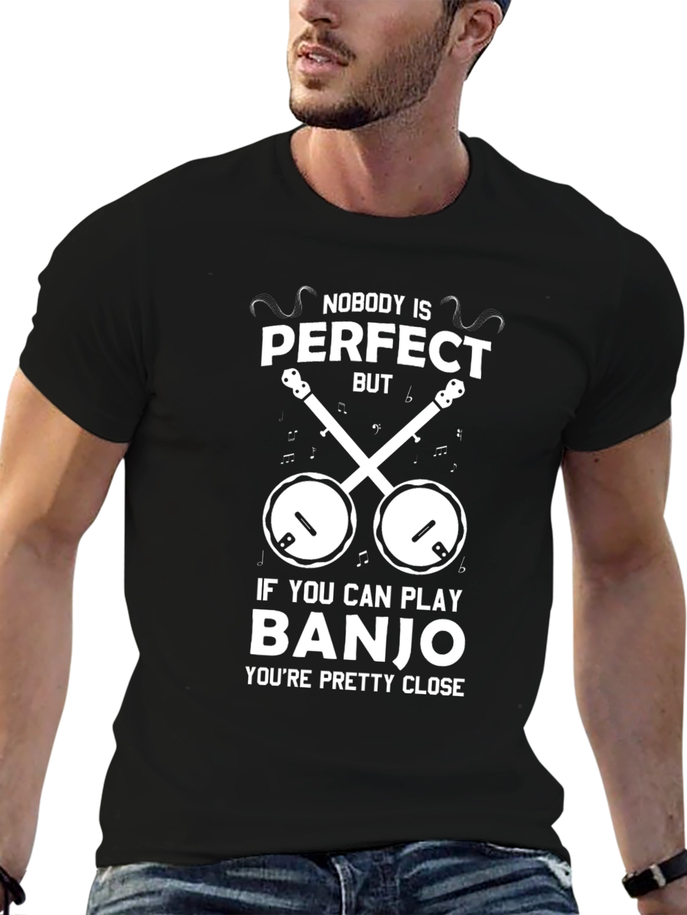 Funny Banjo Player T-Shirt - Nobody is Perfect