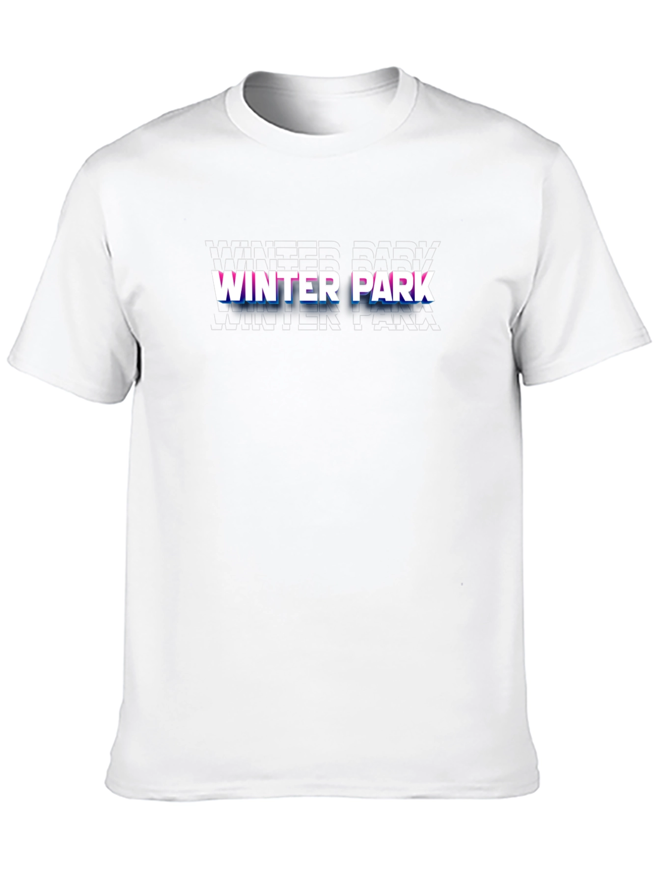 Winter Park Glitch Style Black T-Shirt