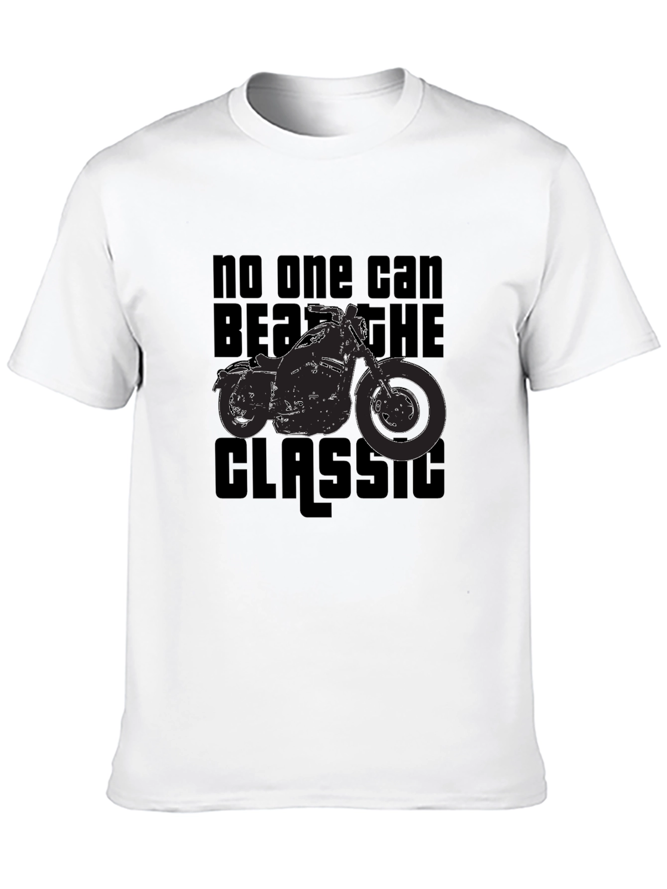 Classic Motorcycle Graphic Tee - Black Cotton T-Shirt