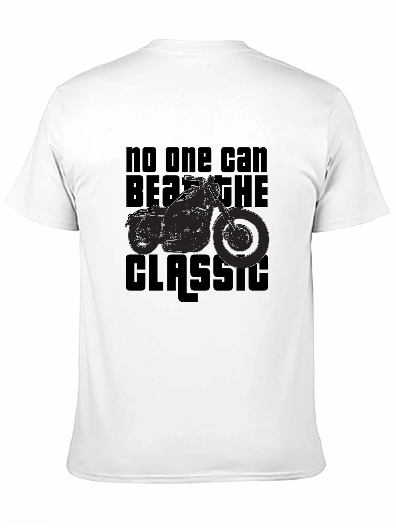 Classic Motorcycle Graphic Tee - Black Cotton T-Shirt