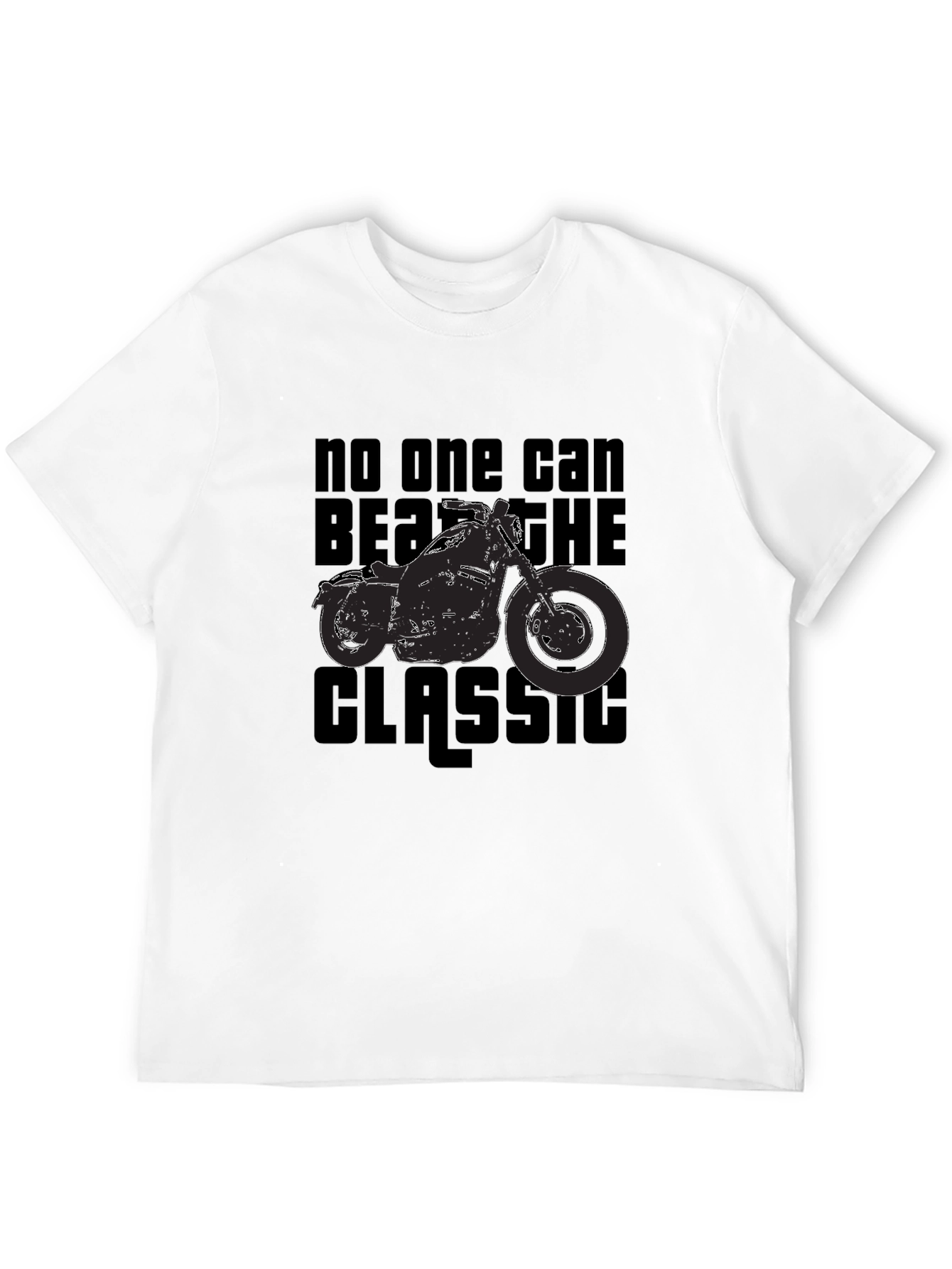 Classic Motorcycle Graphic Tee - Black Cotton T-Shirt