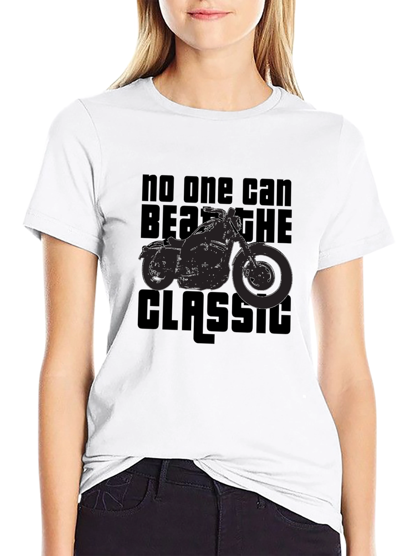 Classic Motorcycle Graphic Tee - Black Cotton T-Shirt