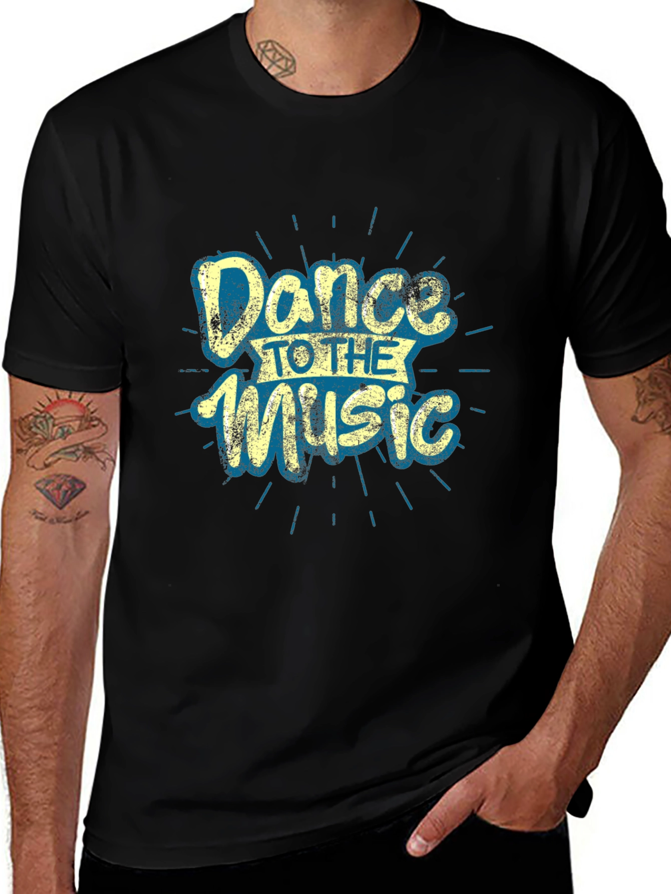 Dance to the Music Graphic Tee - Black