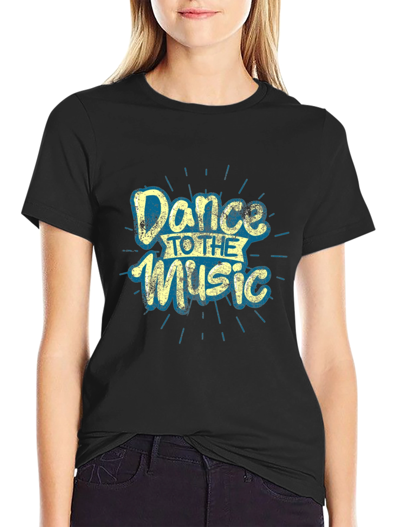 Dance to the Music Graphic Tee - Black