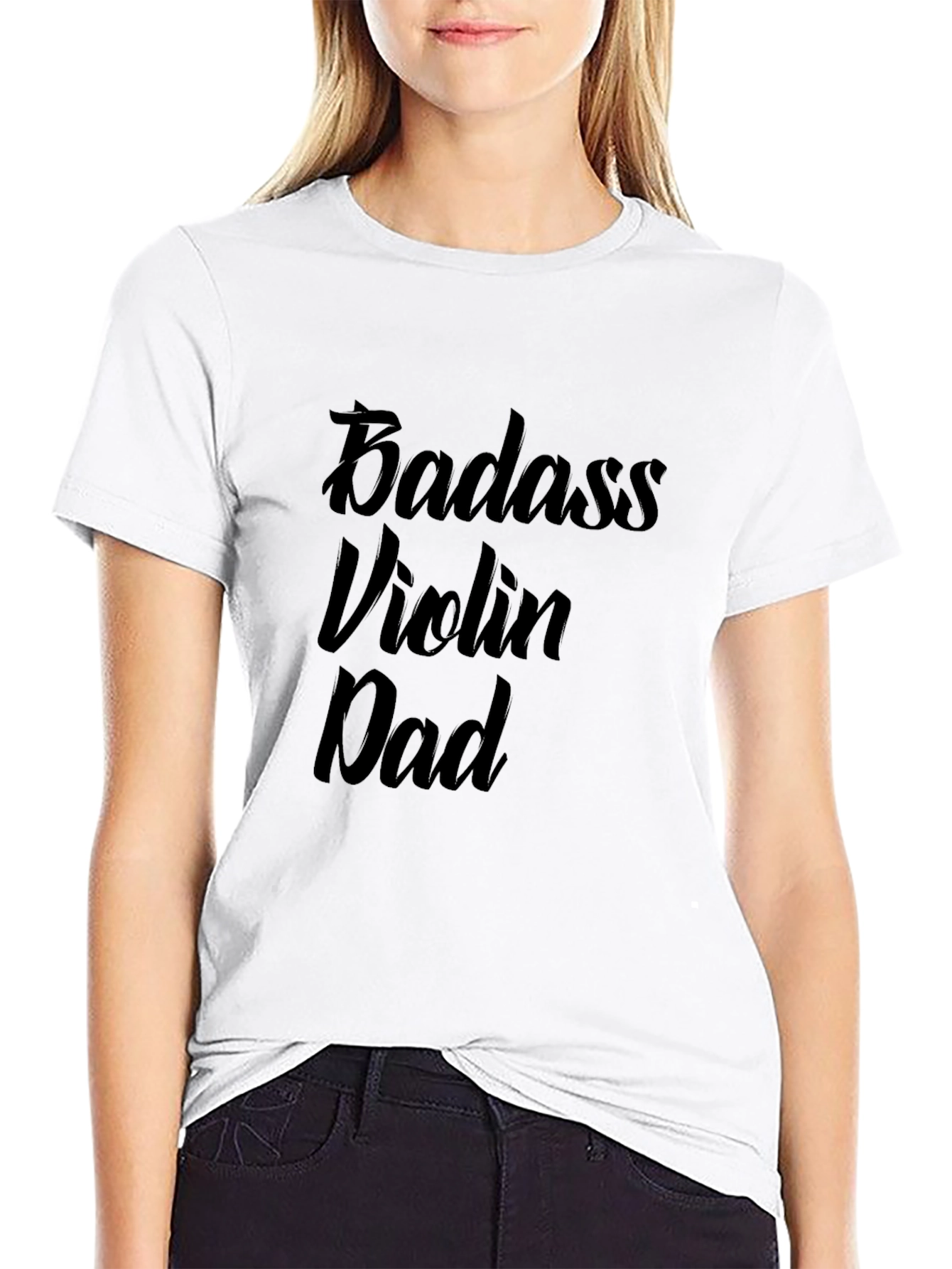 Badass Violin Dad Graphic Tee - Black