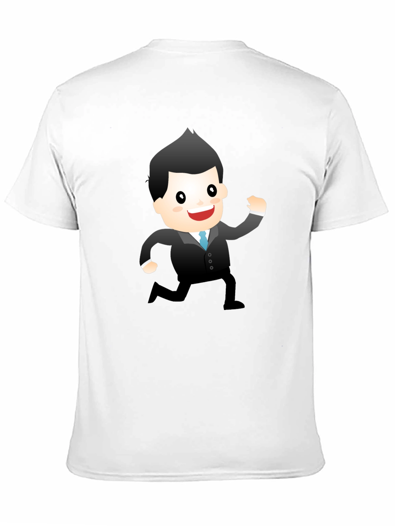 Cartoon Businessman Graphic Tee - Black T-Shirt