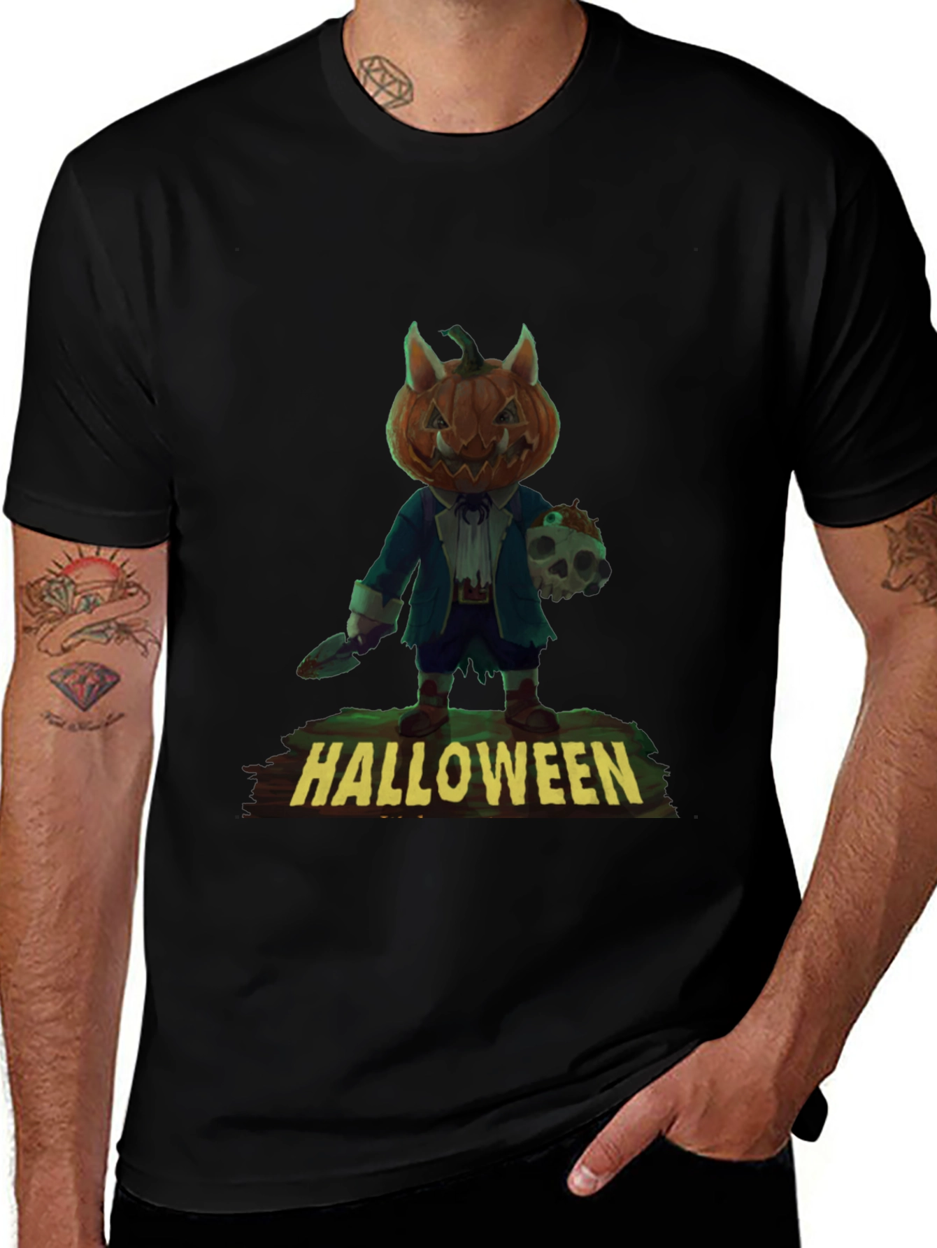 Halloween Pumpkin Monster Graphic Tee