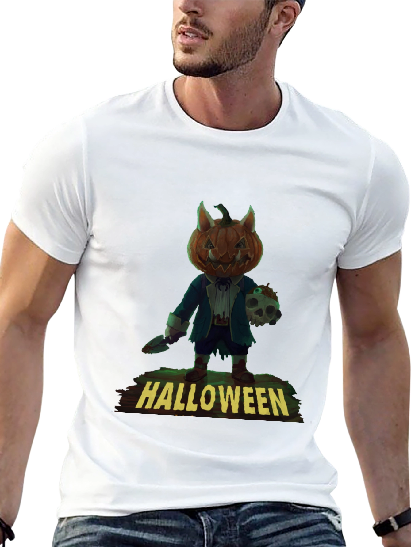Halloween Pumpkin Monster Graphic Tee
