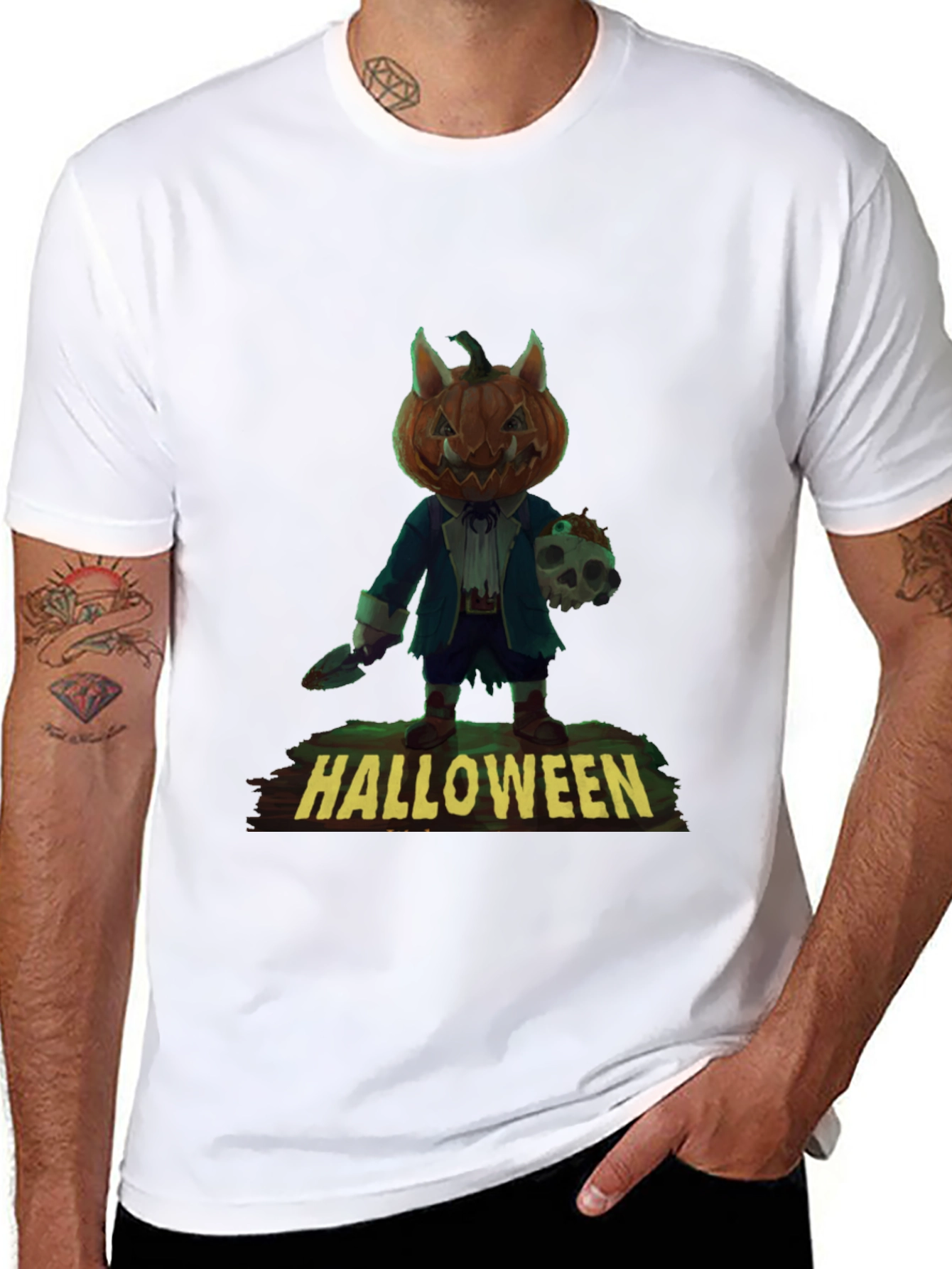 Halloween Pumpkin Monster Graphic Tee