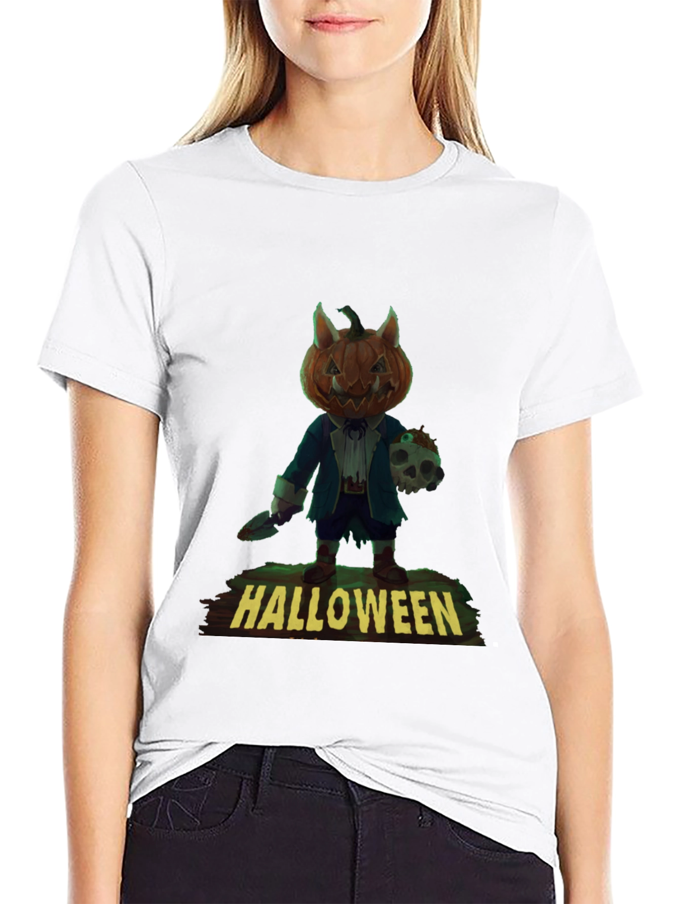 Halloween Pumpkin Monster Graphic Tee