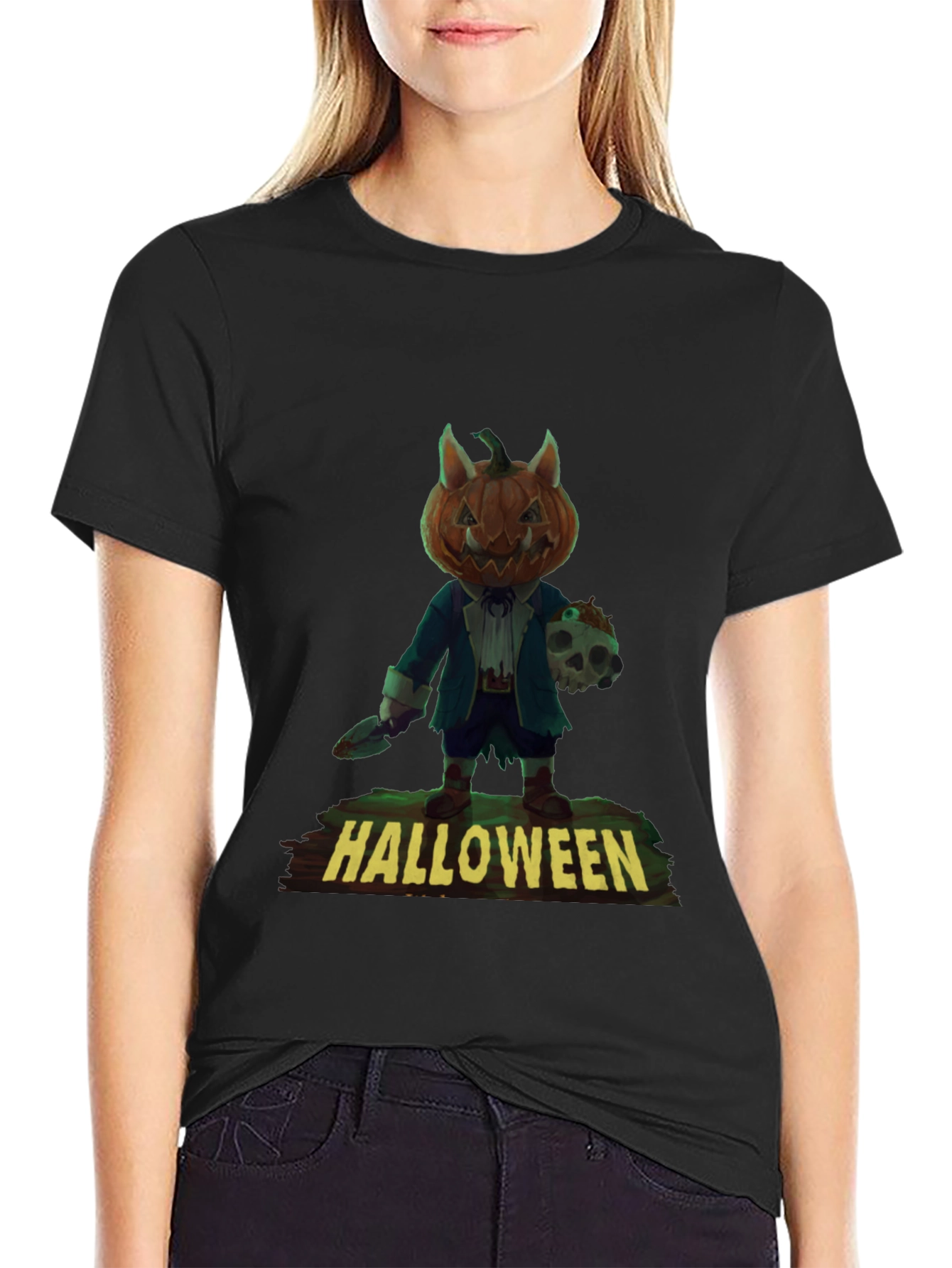 Halloween Pumpkin Monster Graphic Tee