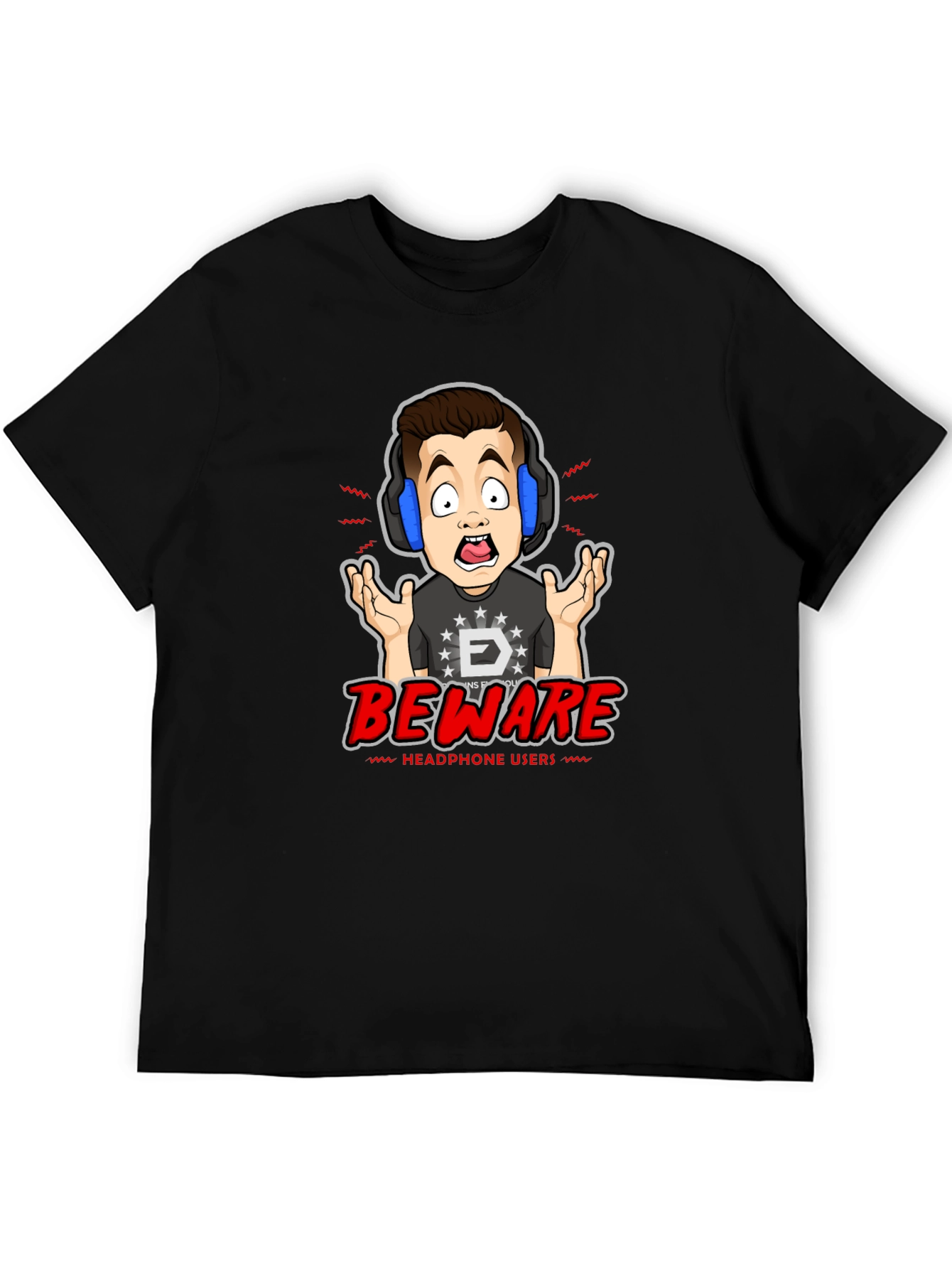 Beware Headphone Users Graphic T-Shirt