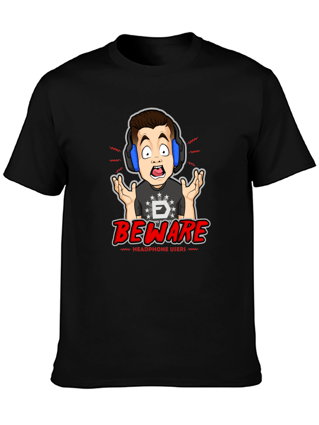 Beware Headphone Users Graphic T-Shirt