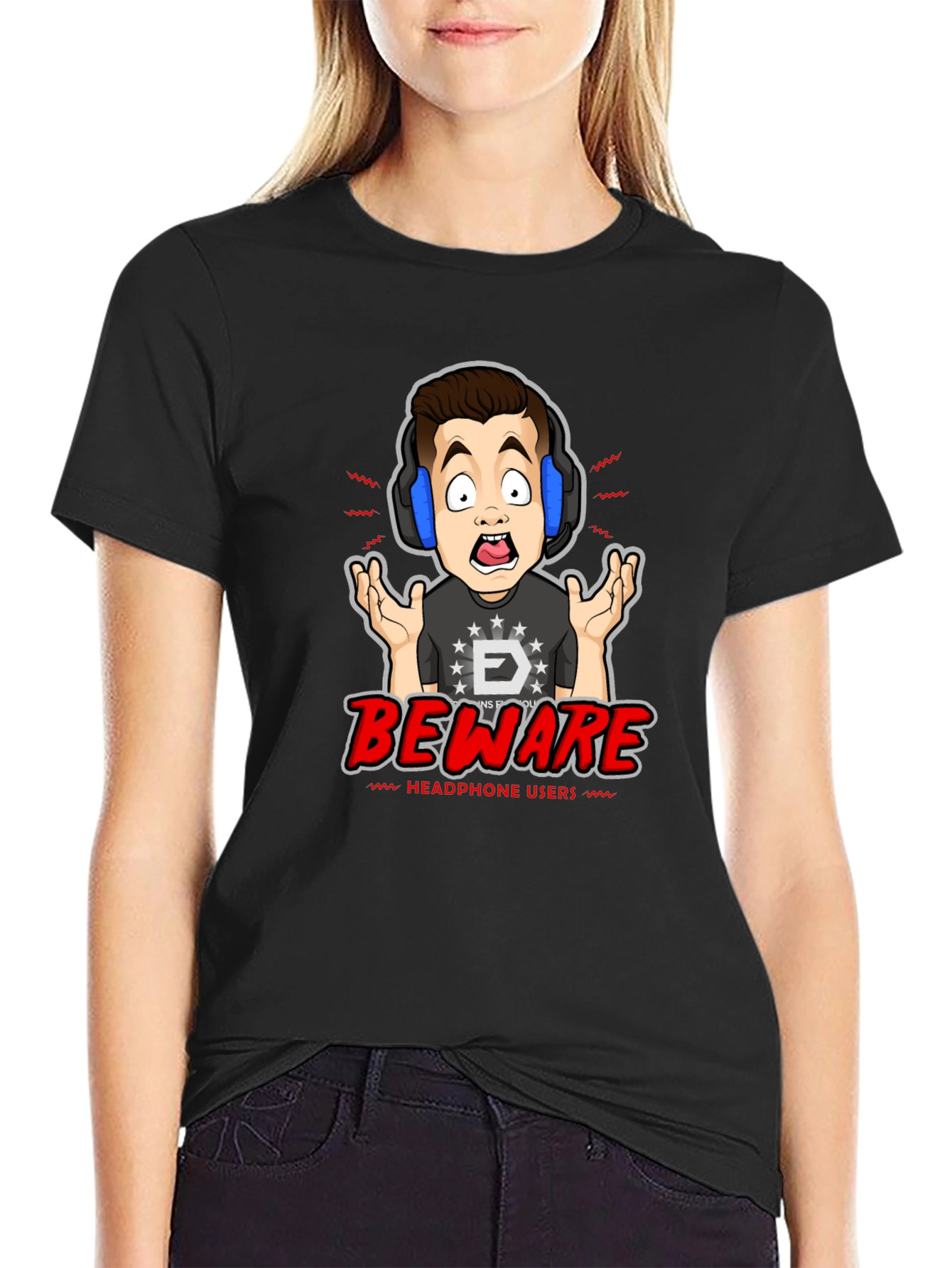Beware Headphone Users Graphic T-Shirt
