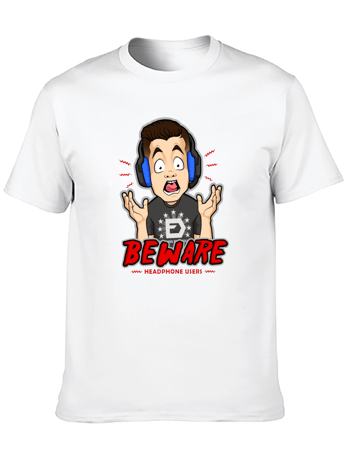 Beware Headphone Users Graphic T-Shirt