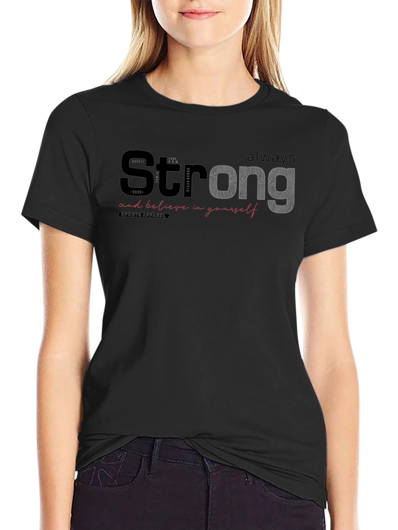 Strong Graphic Print Crew Neck T-Shirt