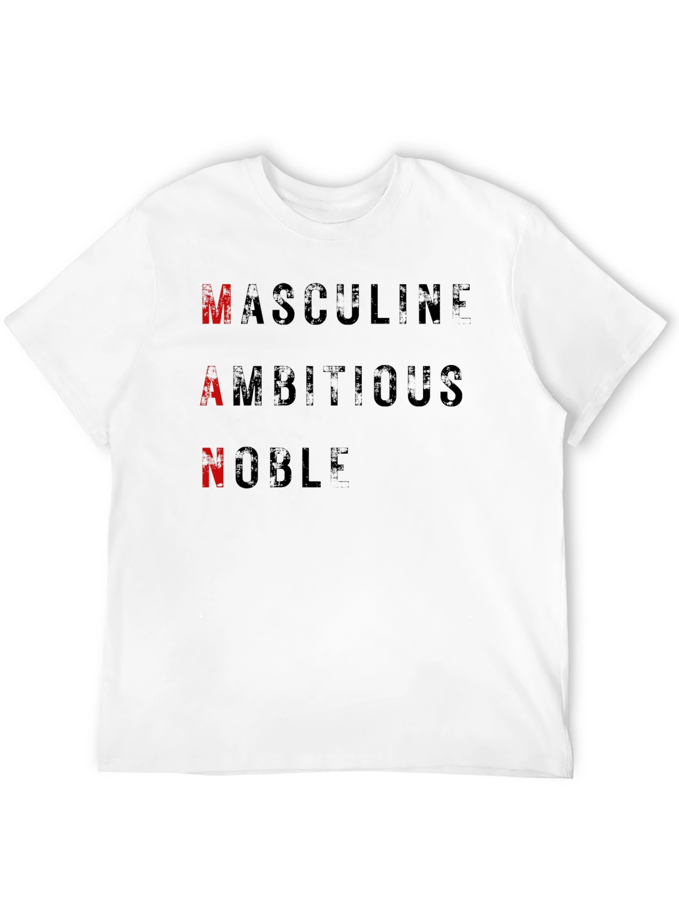 MAN Black Graphic Tee - Masculine Ambitious Noble