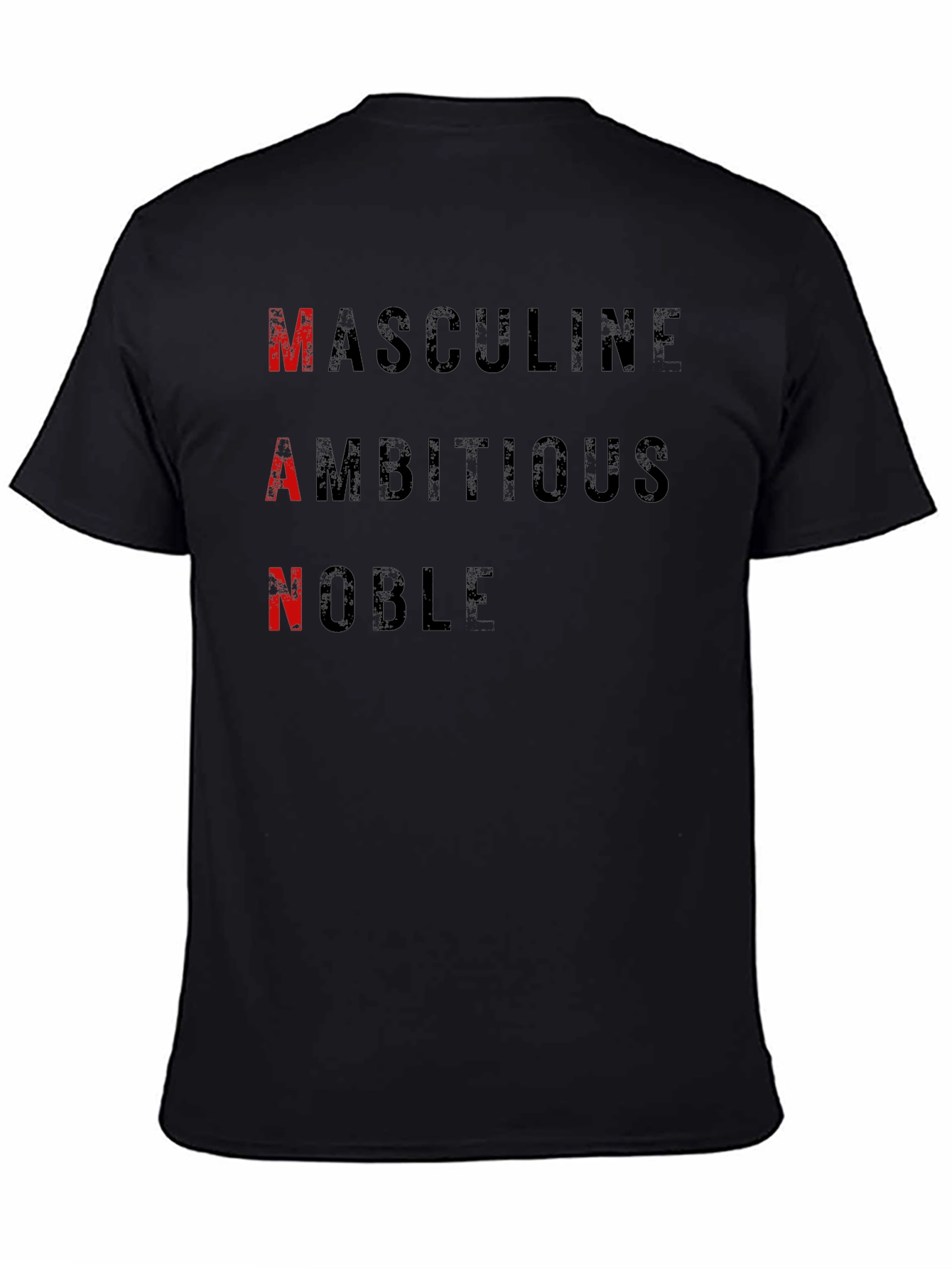 MAN Black Graphic Tee - Masculine Ambitious Noble