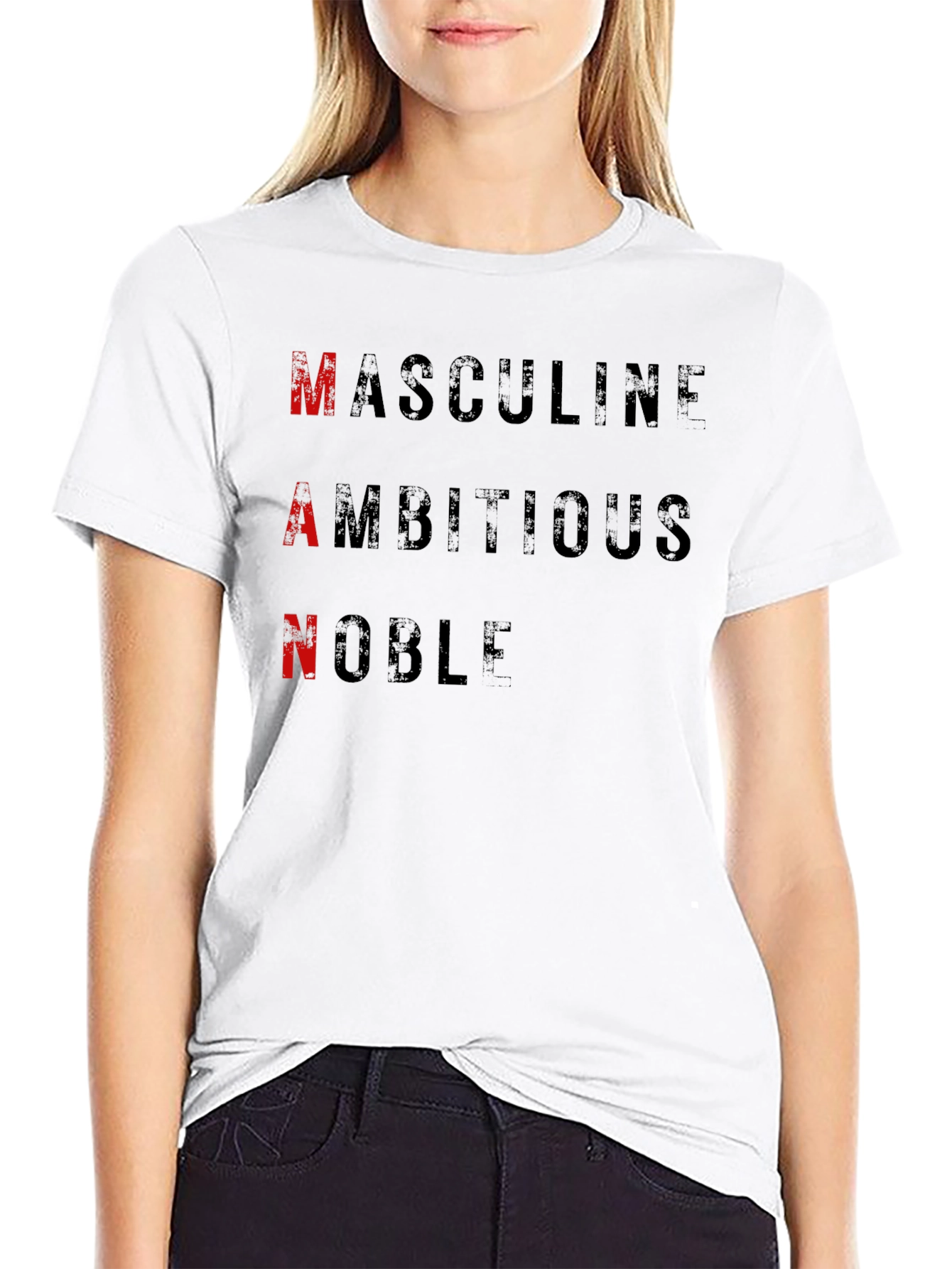 MAN Black Graphic Tee - Masculine Ambitious Noble