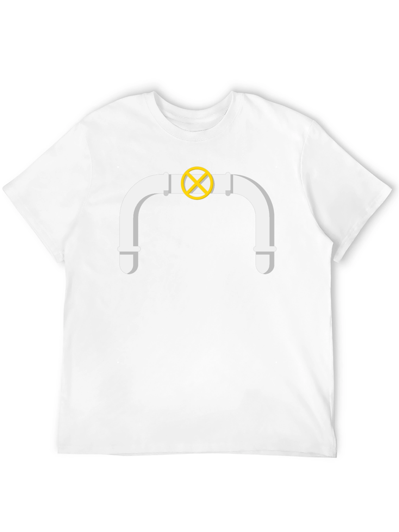 Plumbers Humor Tee: Cartoon Pipe Design