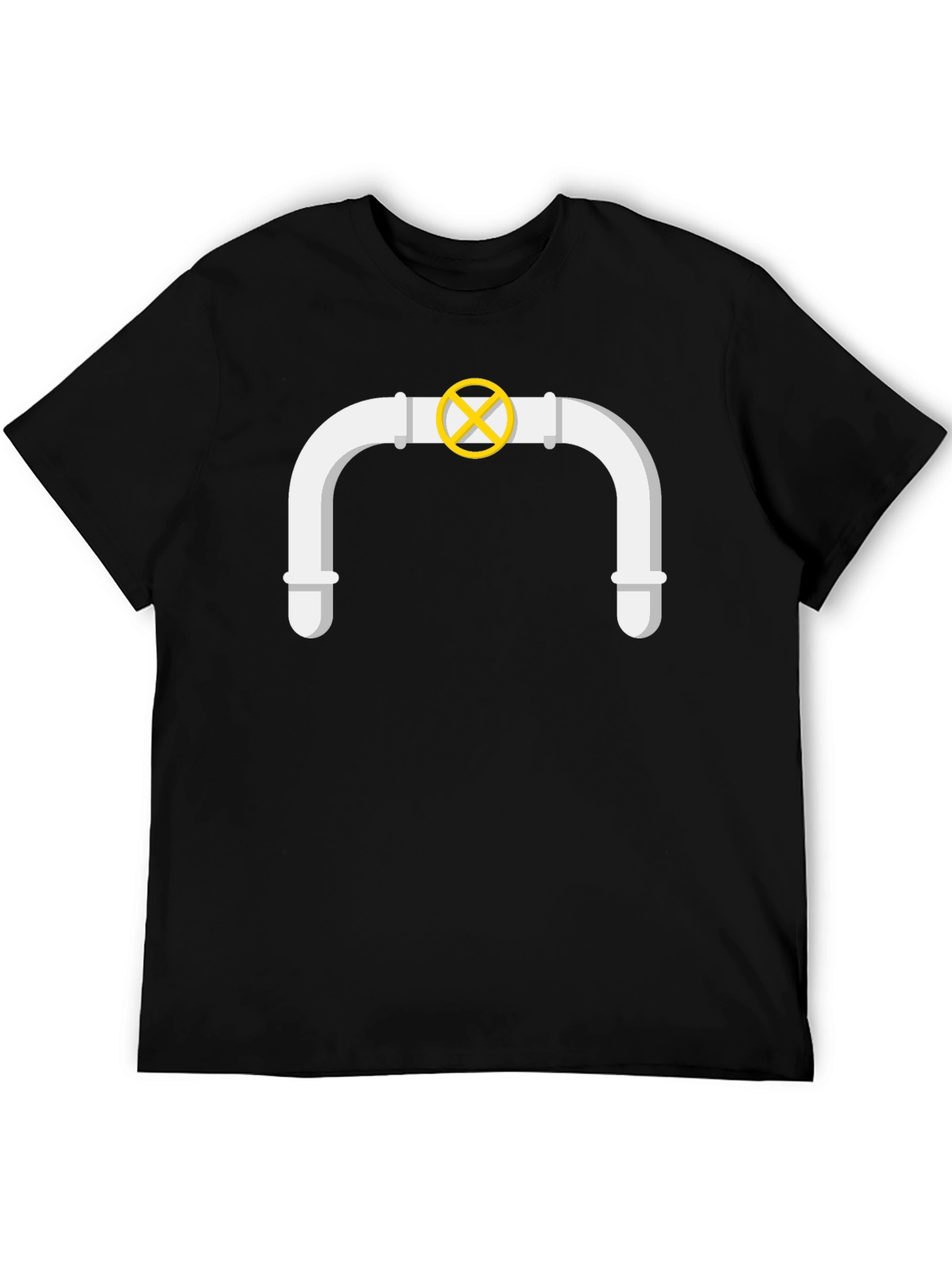 Plumbers Humor Tee: Cartoon Pipe Design