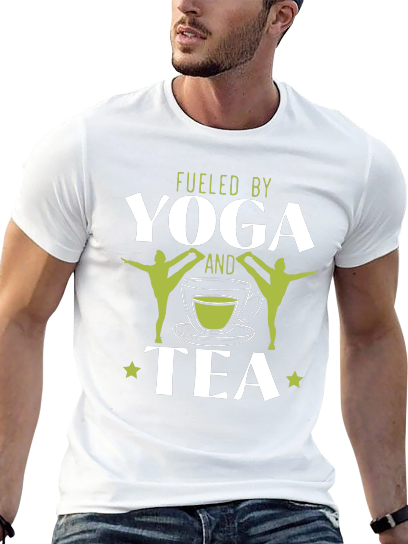 Fueled By Yoga & Tea Black Graphic T-Shirt