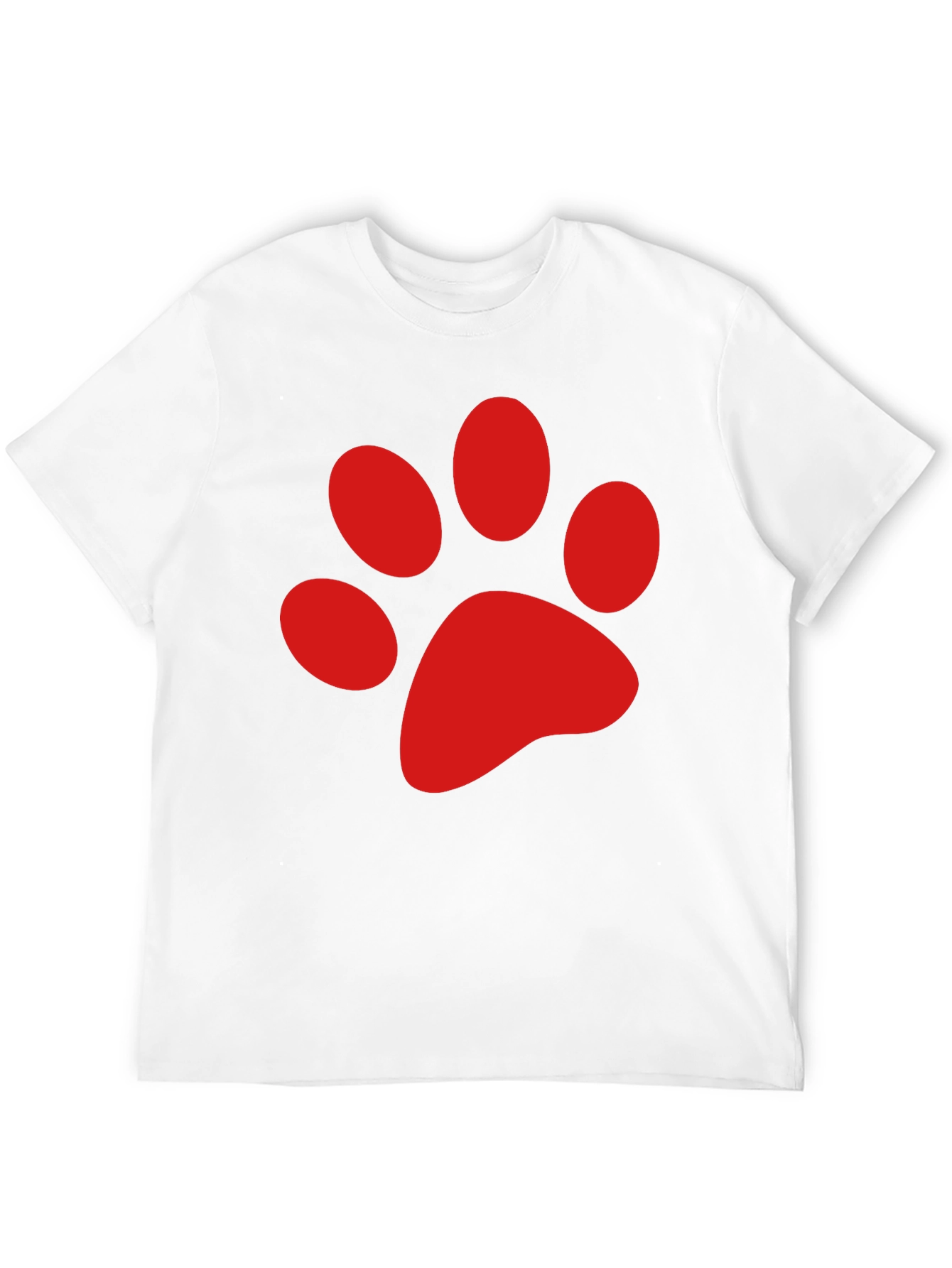 Black Tee with Red Paw Print Design