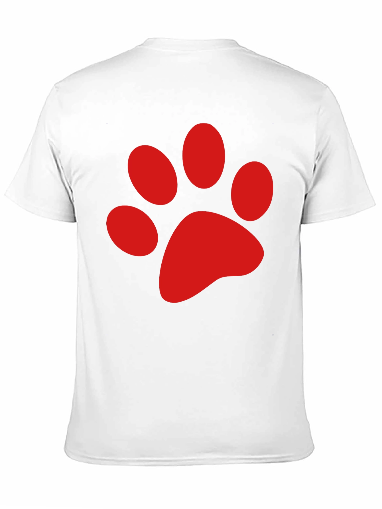 Black Tee with Red Paw Print Design