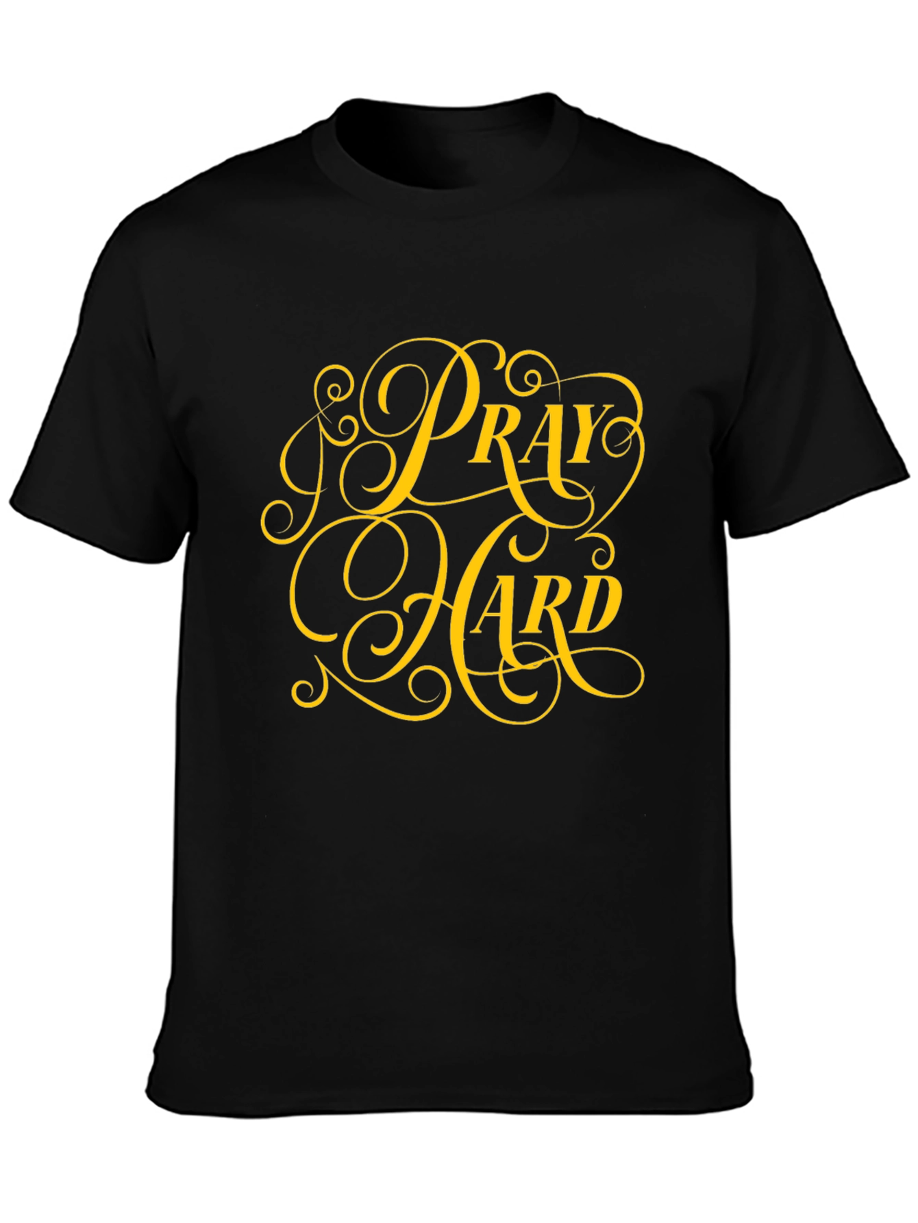 Pray Hard Black T-Shirt Inspirational Graphic Tee