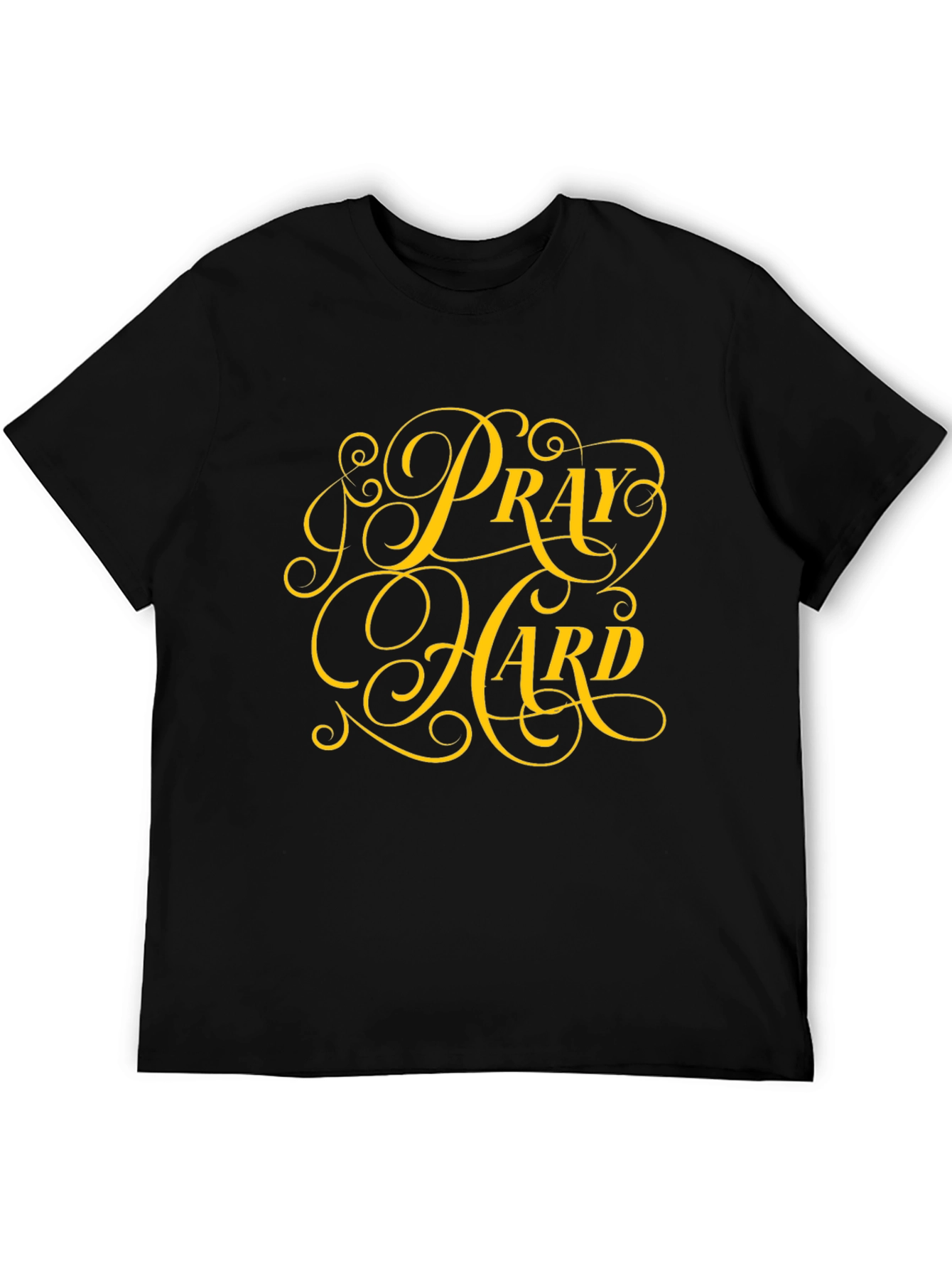 Pray Hard Black T-Shirt Inspirational Graphic Tee