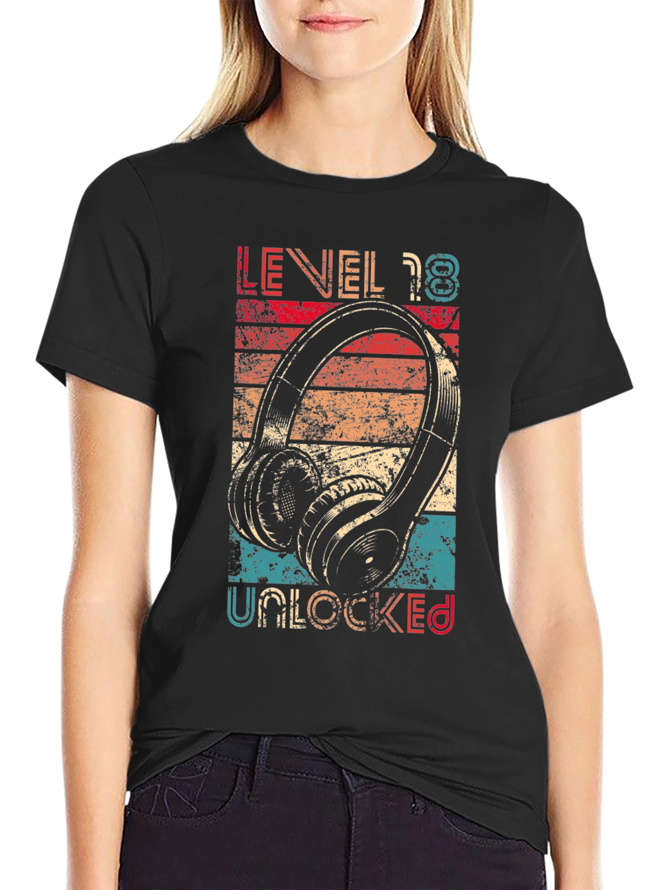 Level 18 Unlocked T-Shirt Birthday Gamer Gift