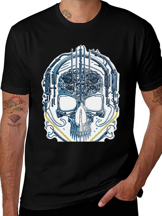 Cyber Skull Graphic T-Shirt - Unique Design