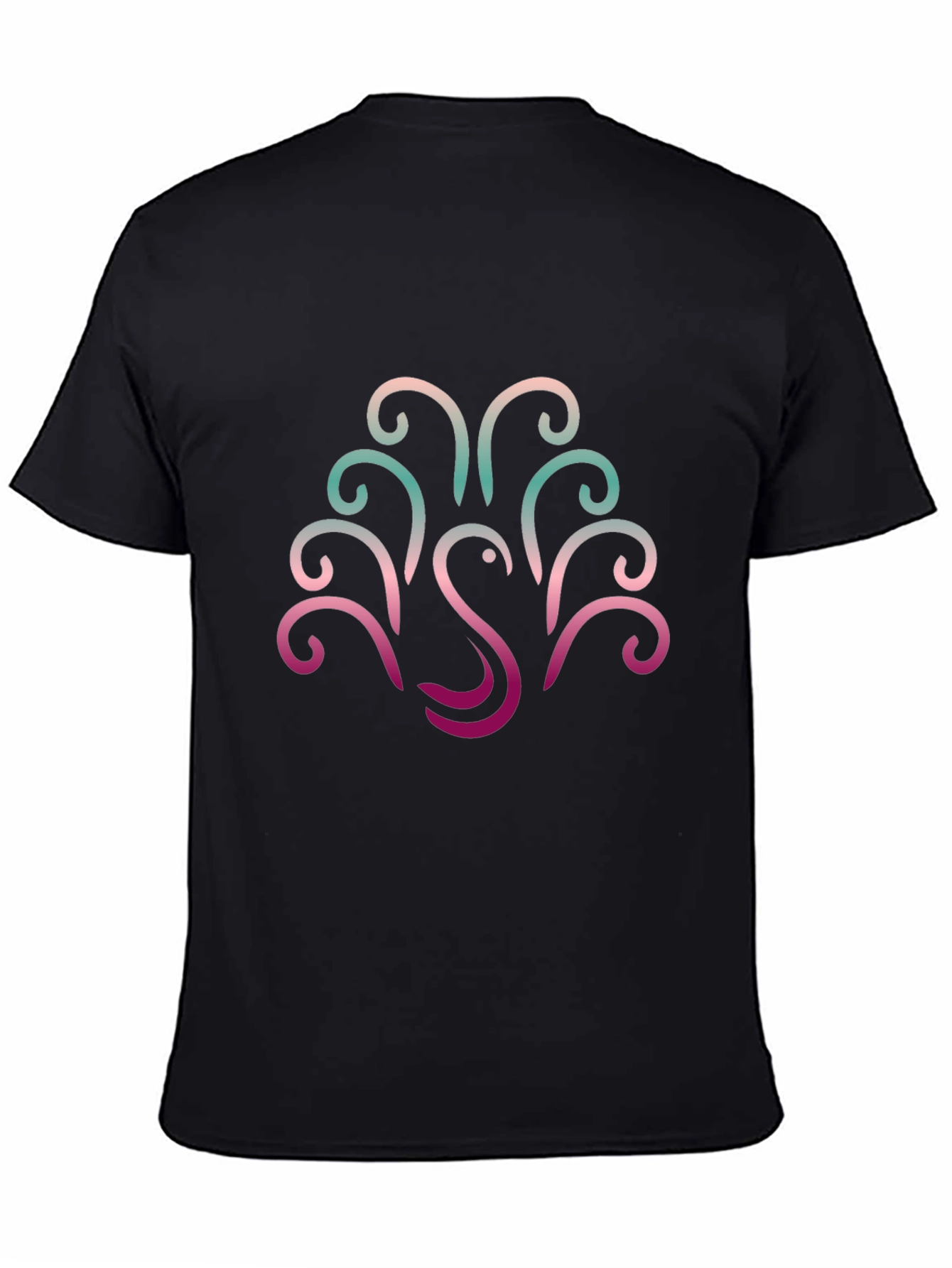 Stylish Black T-Shirt with Swan Design