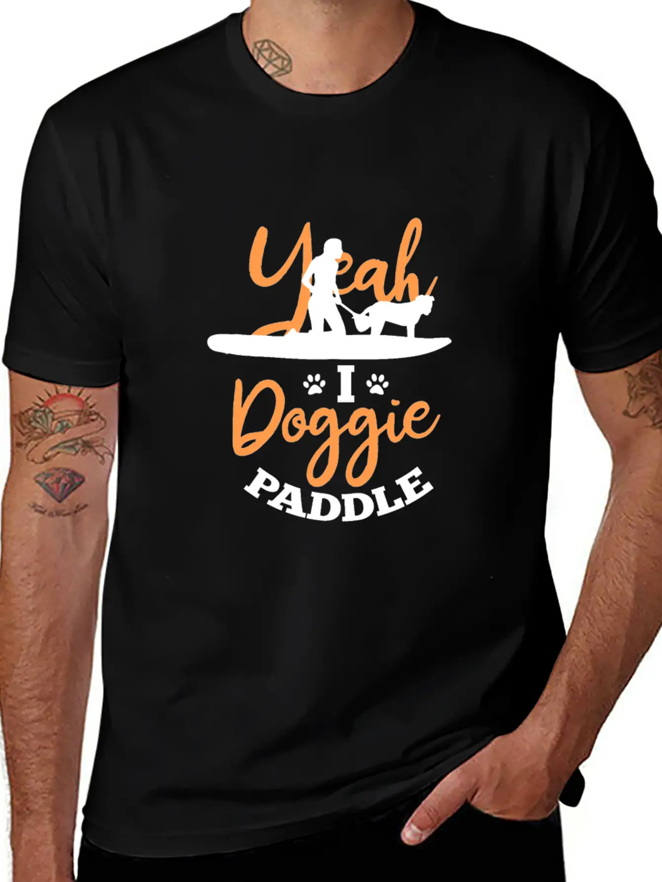 Yeah I Doggie Paddle Unisex Short Sleeve Soft Cotton T-Shirt – Casual Everyday Wear