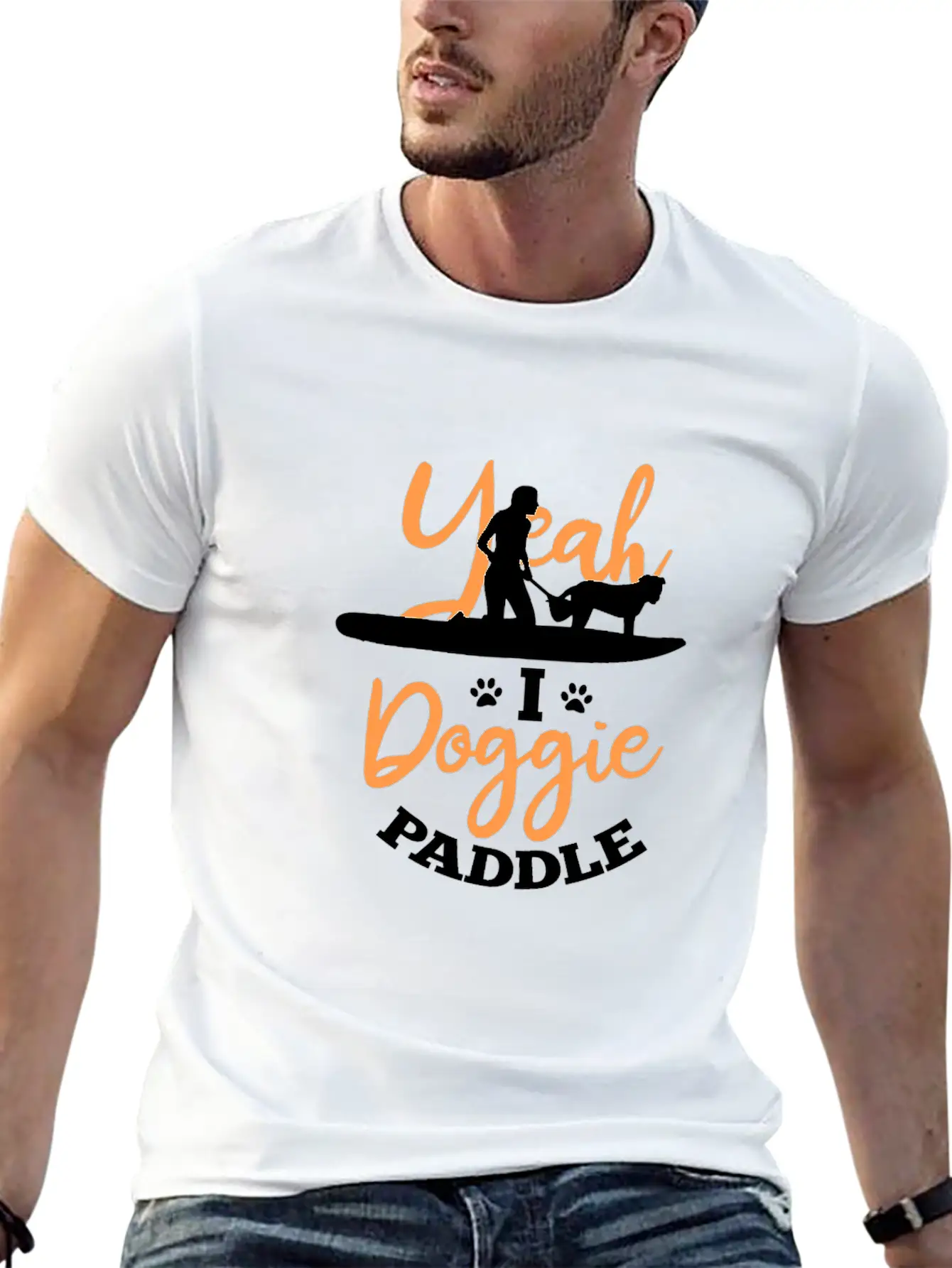 Yeah I Doggie Paddle Unisex Short Sleeve Soft Cotton T-Shirt – Casual Everyday Wear