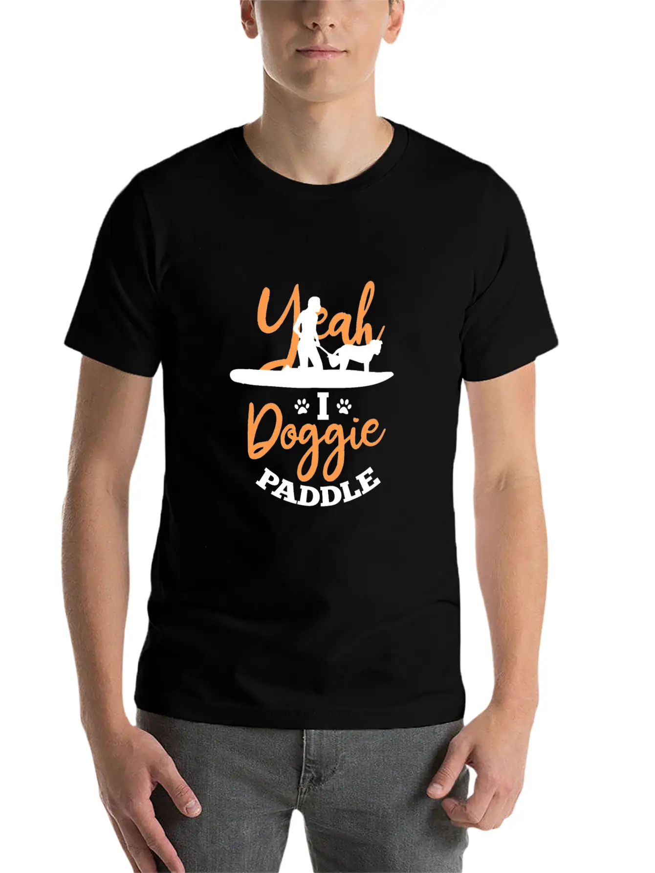 Yeah I Doggie Paddle Unisex Short Sleeve Soft Cotton T-Shirt – Casual Everyday Wear