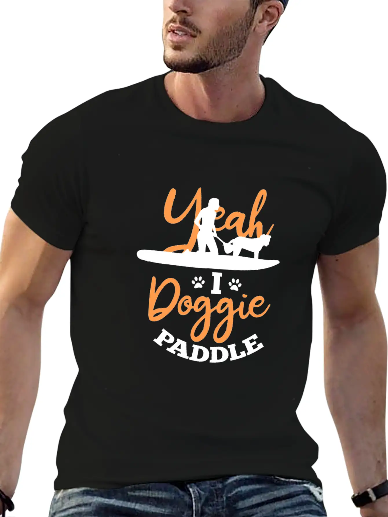 Yeah I Doggie Paddle Unisex Short Sleeve Soft Cotton T-Shirt – Casual Everyday Wear