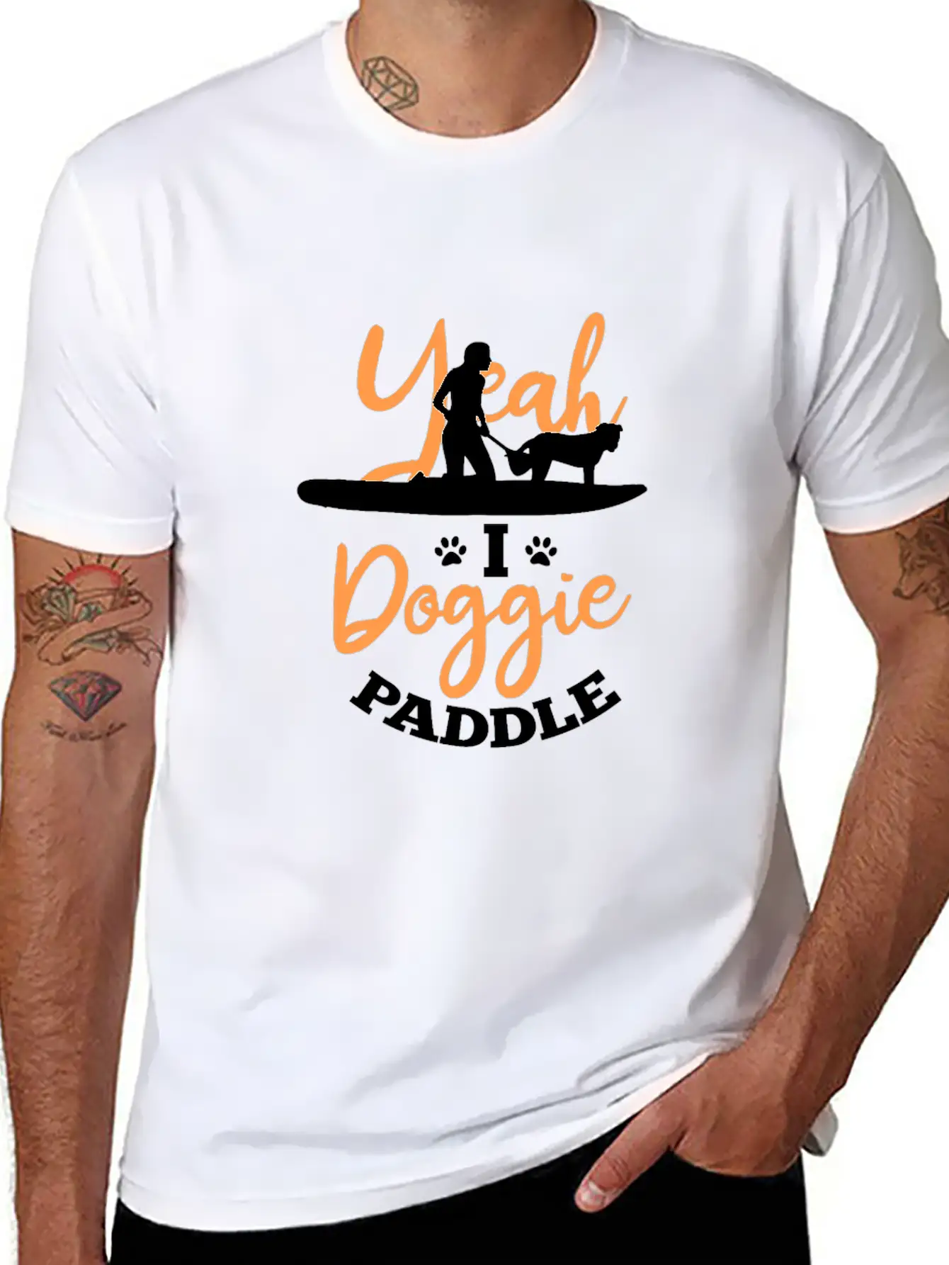 Yeah I Doggie Paddle Unisex Short Sleeve Soft Cotton T-Shirt – Casual Everyday Wear