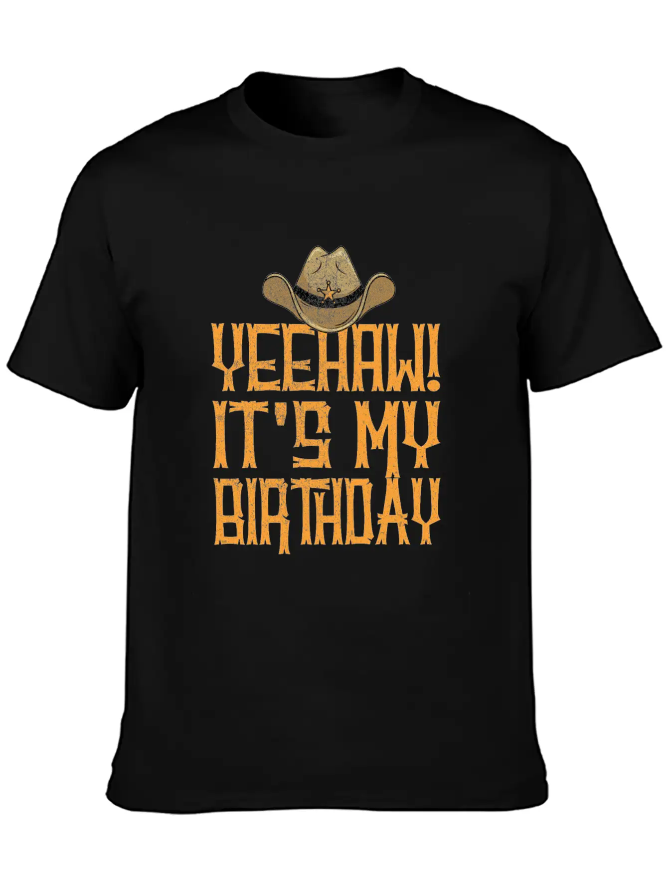 Yeehaw It's My Birthday Western Cowboy Unisex Short Sleeve Soft Cotton T-Shirt – Casual Everyday Wear