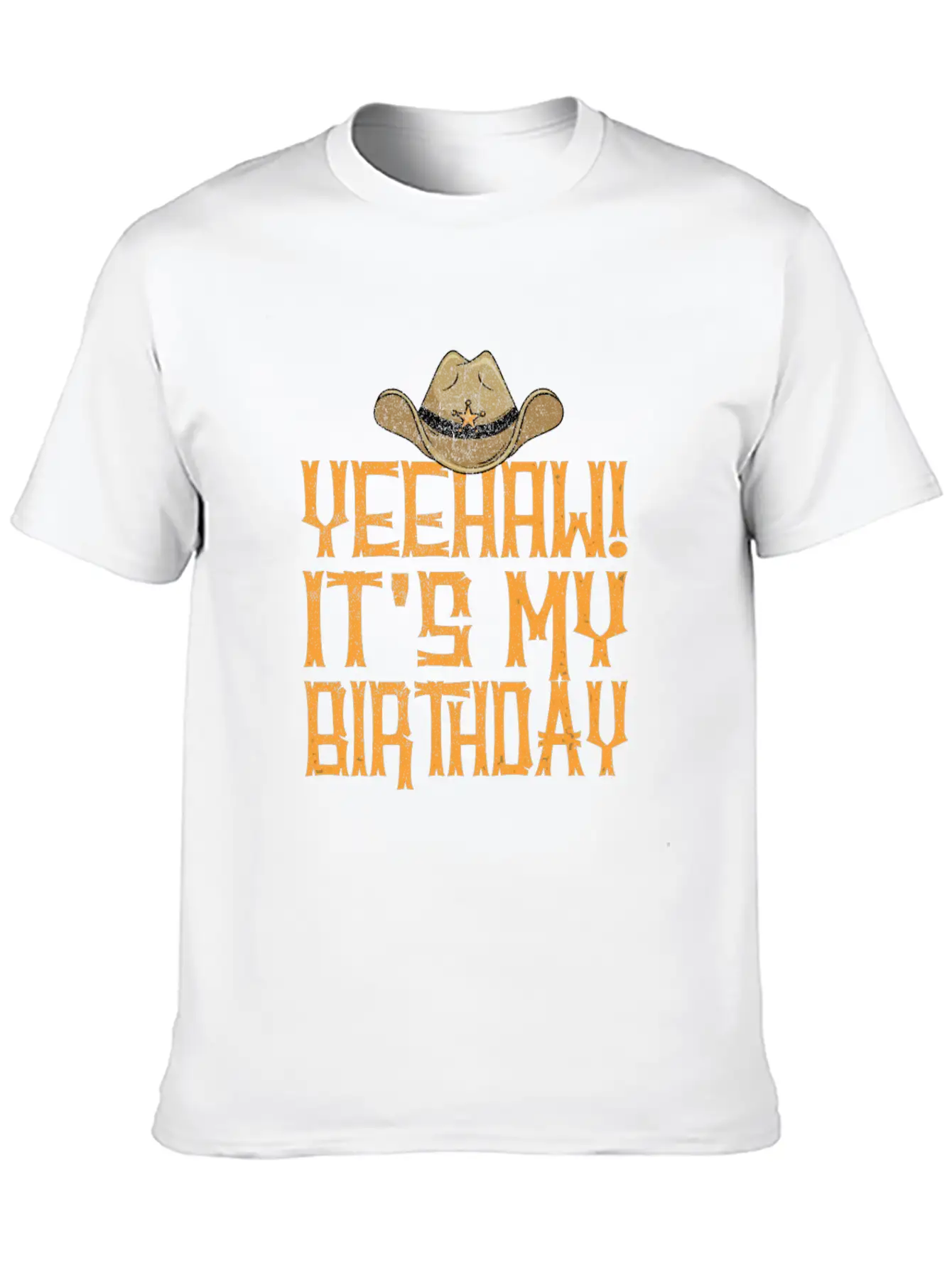 Yeehaw It's My Birthday Western Cowboy Unisex Short Sleeve Soft Cotton T-Shirt – Casual Everyday Wear