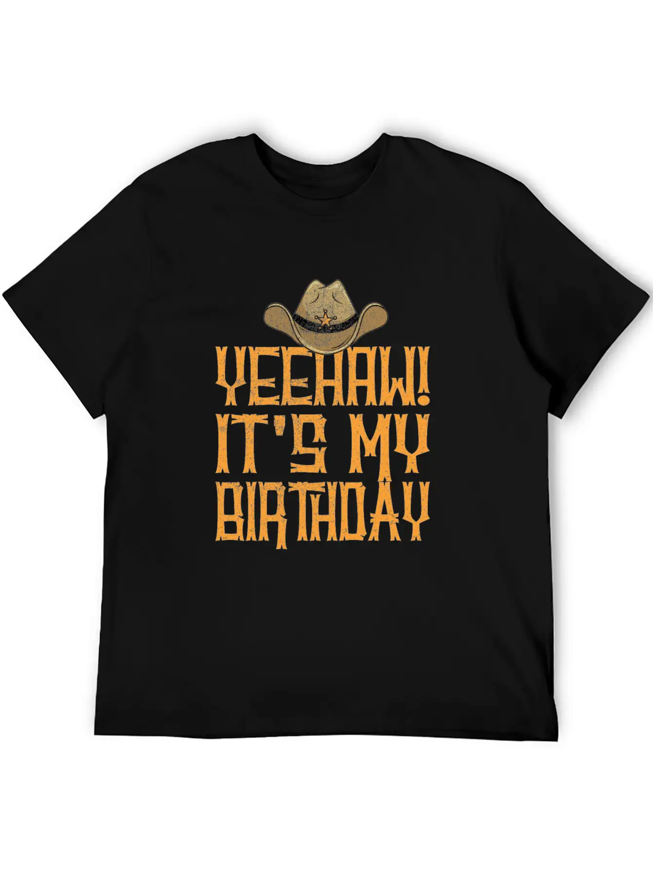 Yeehaw It's My Birthday Western Cowboy Unisex Short Sleeve Soft Cotton T-Shirt – Casual Everyday Wear