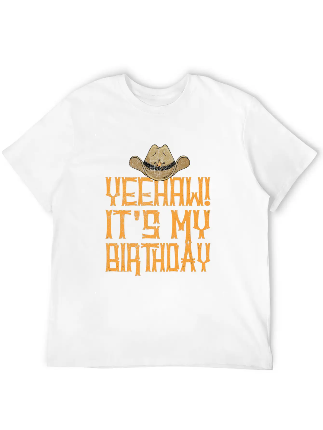 Yeehaw It's My Birthday Western Cowboy Unisex Short Sleeve Soft Cotton T-Shirt – Casual Everyday Wear