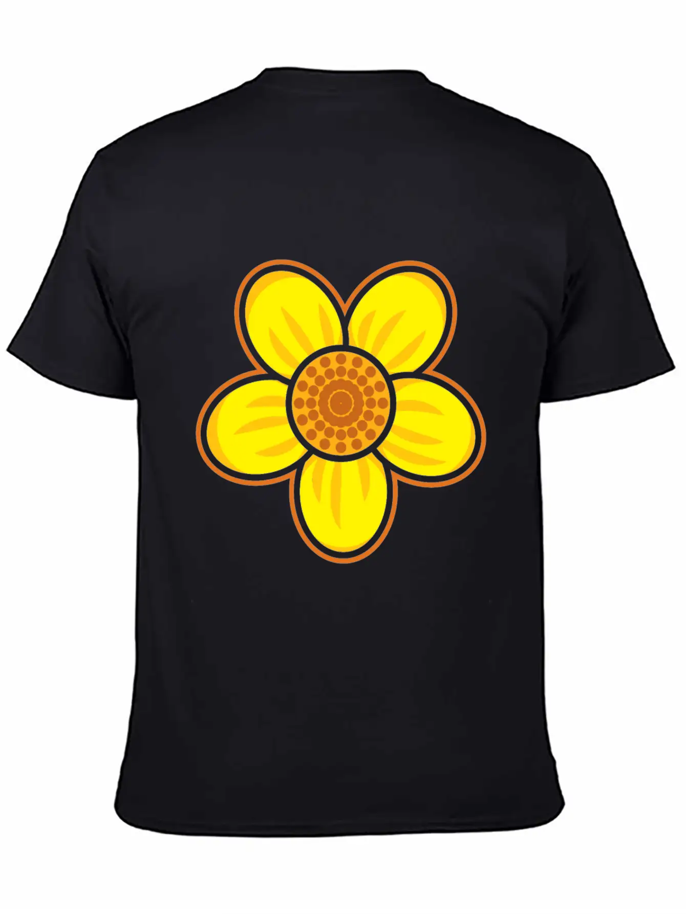 Yellow Flower Drawn Gift Girl Present Kid Stylish Everyday T-Shirt – Unisex Basic Cotton Tee
