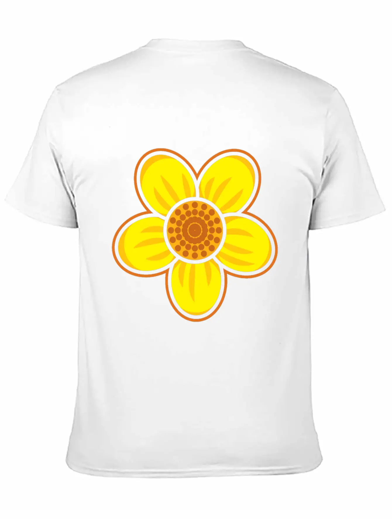 Yellow Flower Drawn Gift Girl Present Kid Stylish Everyday T-Shirt – Unisex Basic Cotton Tee