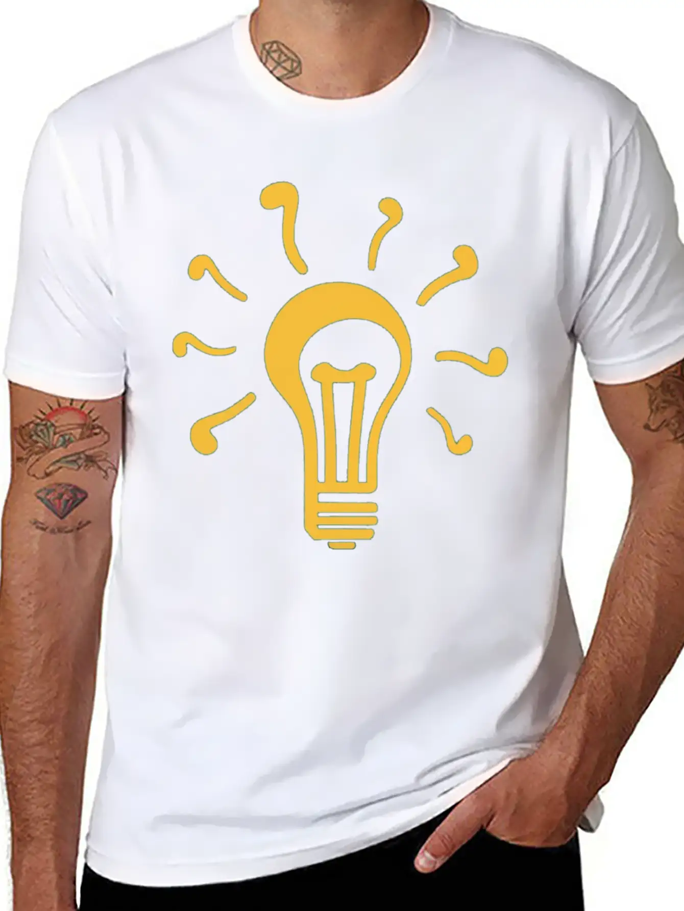 Yellow Lamp Unisex Short Sleeve Soft Cotton T-Shirt – Casual Everyday Wear