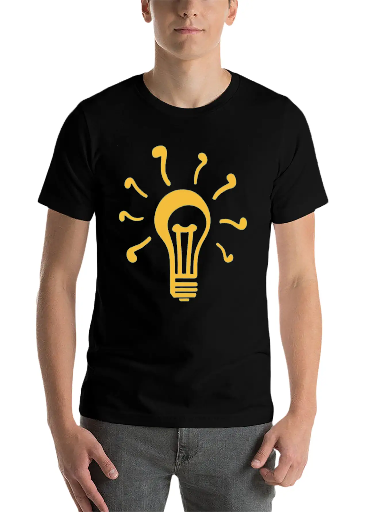 Yellow Lamp Unisex Short Sleeve Soft Cotton T-Shirt – Casual Everyday Wear